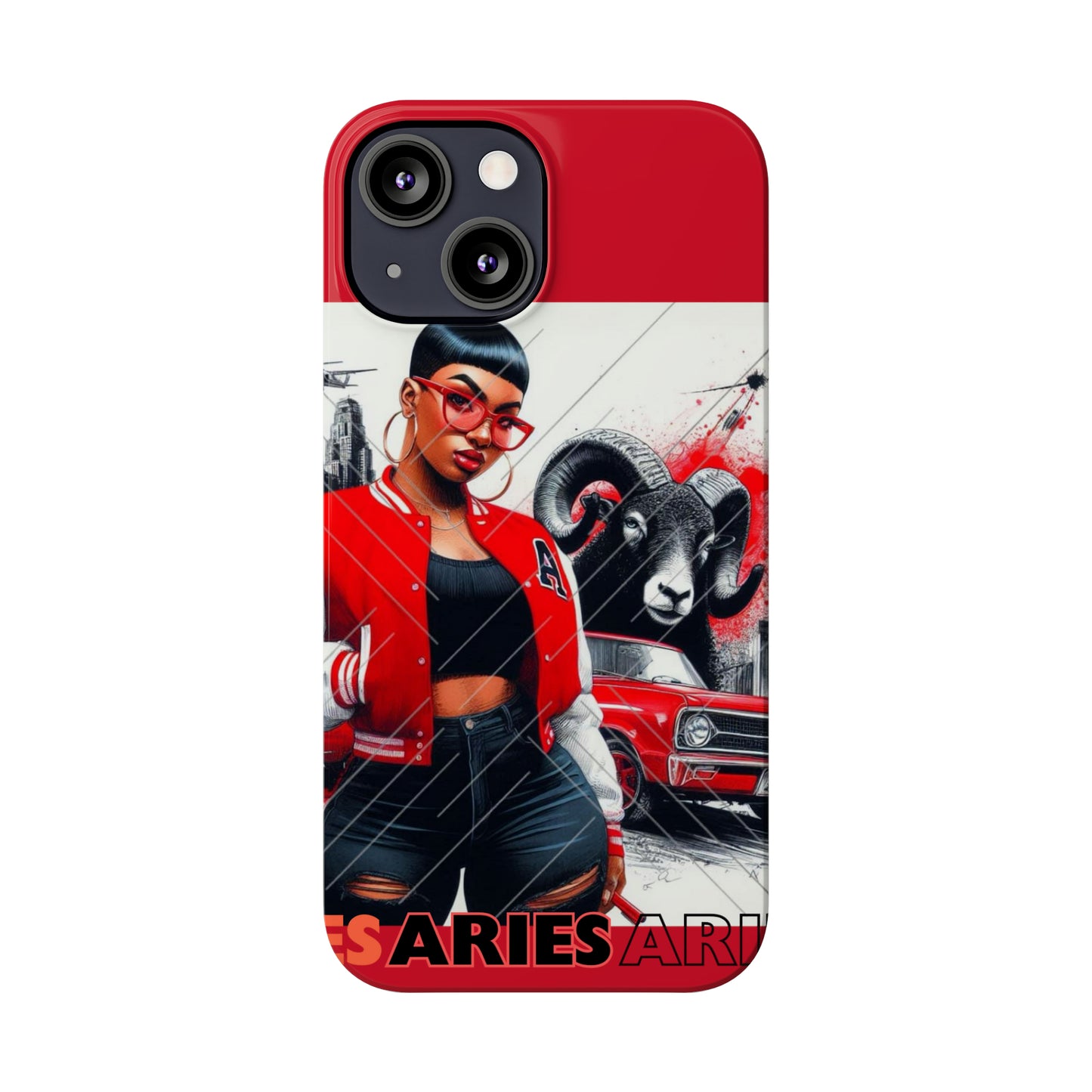 Aries Red Slim Phone Cases - Phone Case