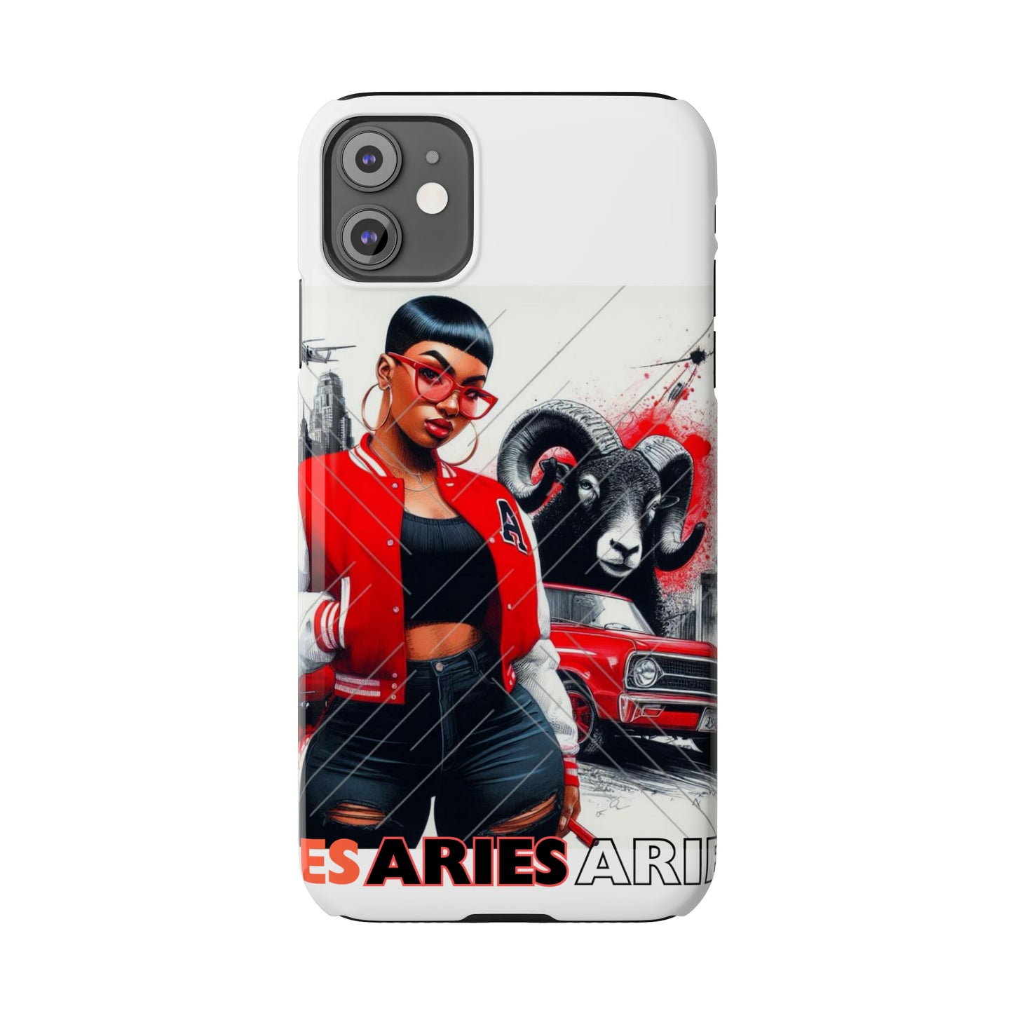 Aries white Slim Phone Cases - Phone Case