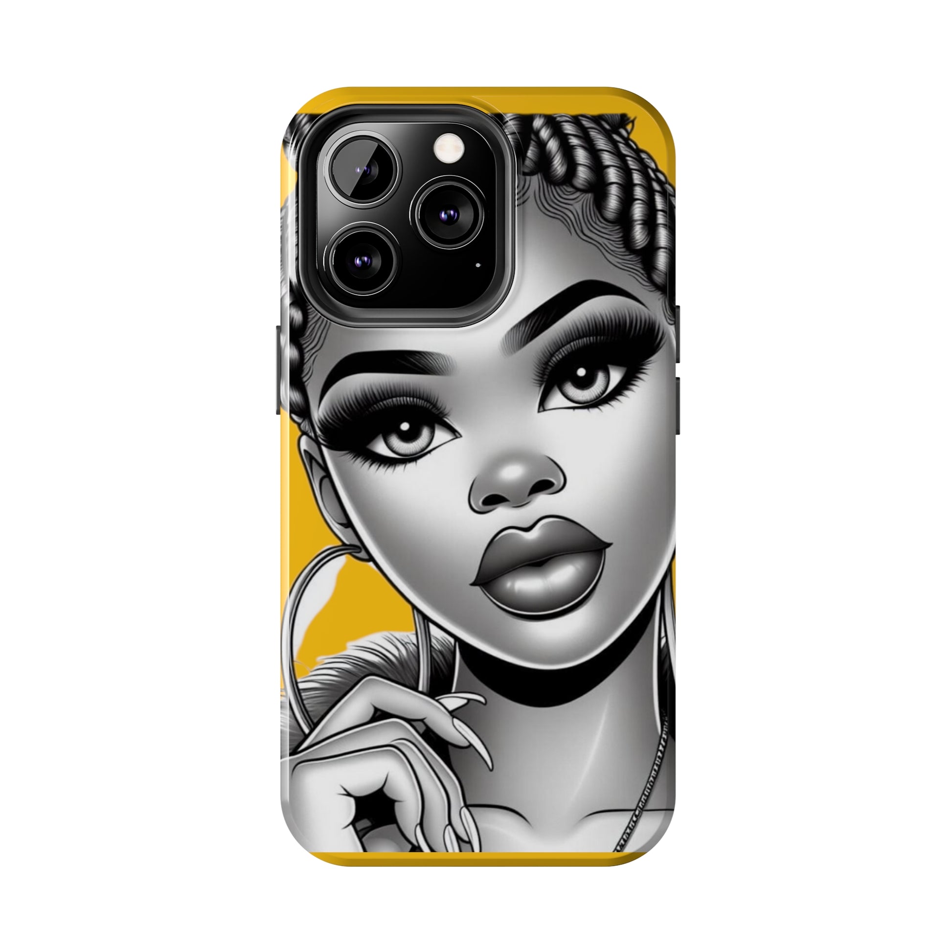 Braid bun Yellow Tough Phone Cases - Phone Case