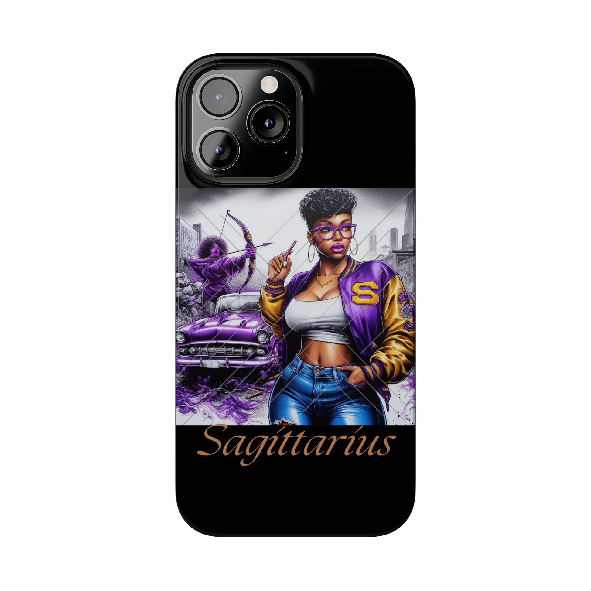 Sagittarius blk Slim Phone Cases - Phone Case