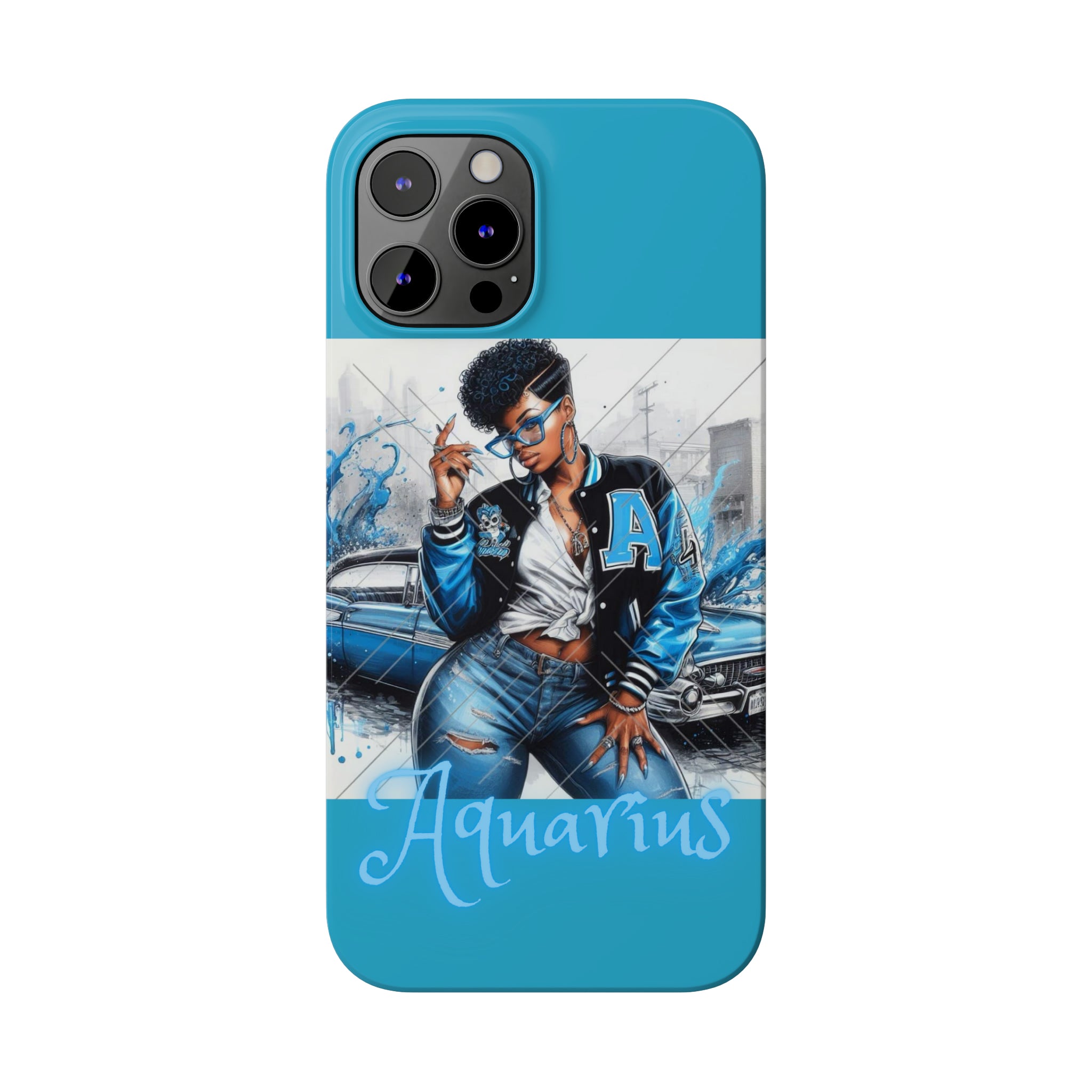 Aquarius Blue Slim Phone Cases - Phone Case