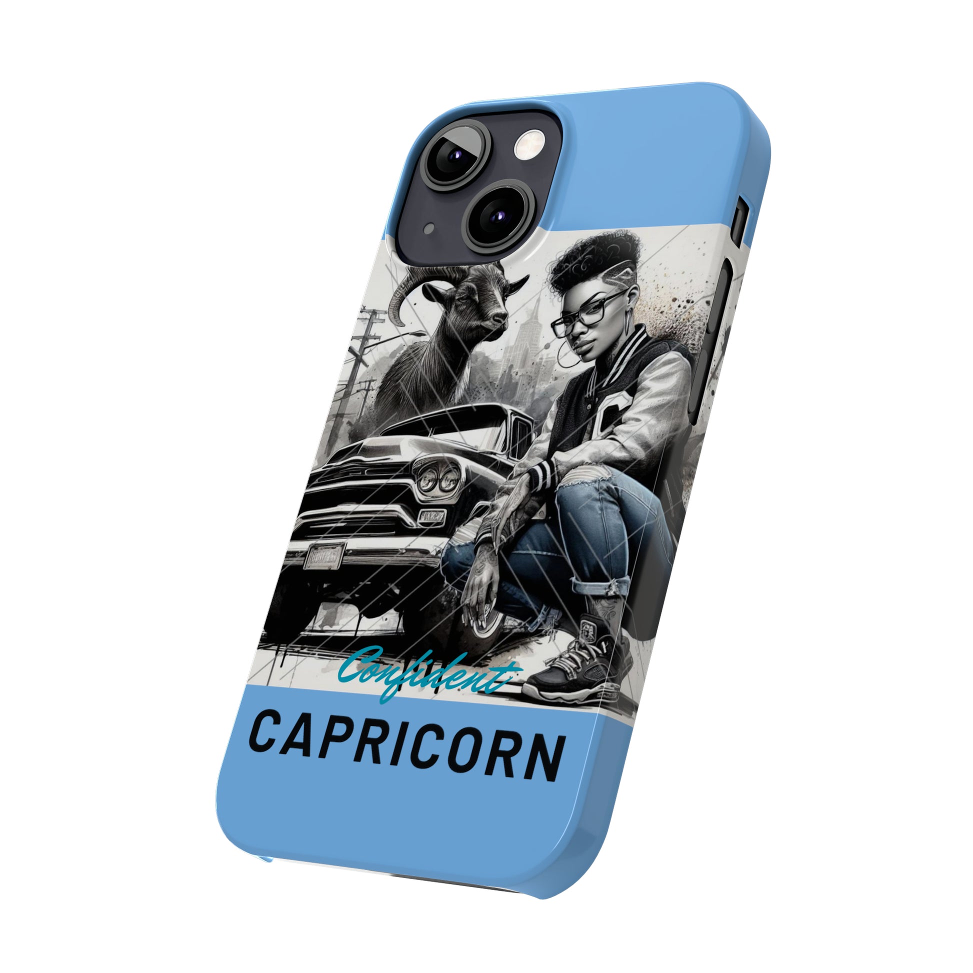 Capricorn Blue Slim Phone Cases - Phone Case