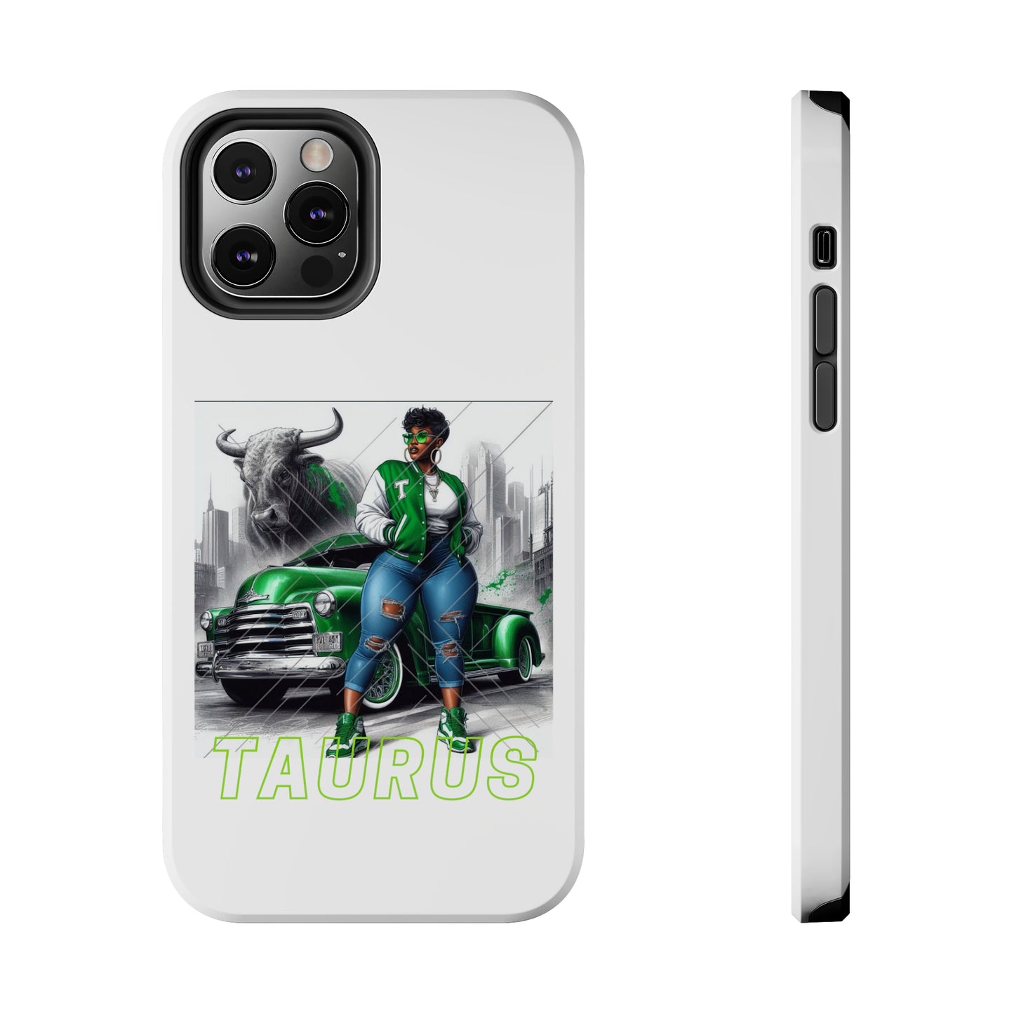 Taurus White Tough Phone Cases - iPhone 12 Pro - Phone Case