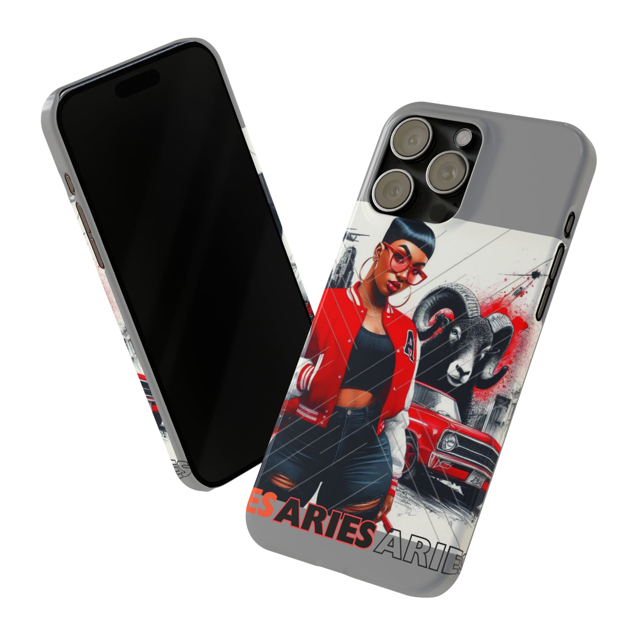 Aries Grey Slim Phone Cases - Phone Case