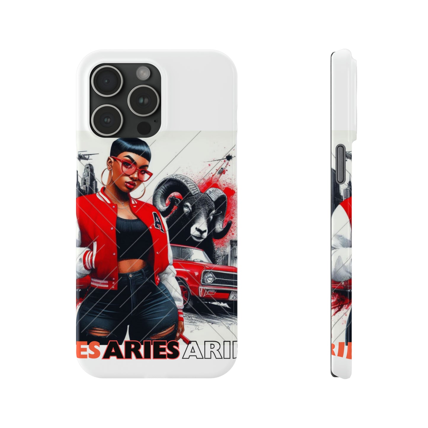 Aries white Slim Phone Cases - iPhone 15 Pro Max - Phone Case