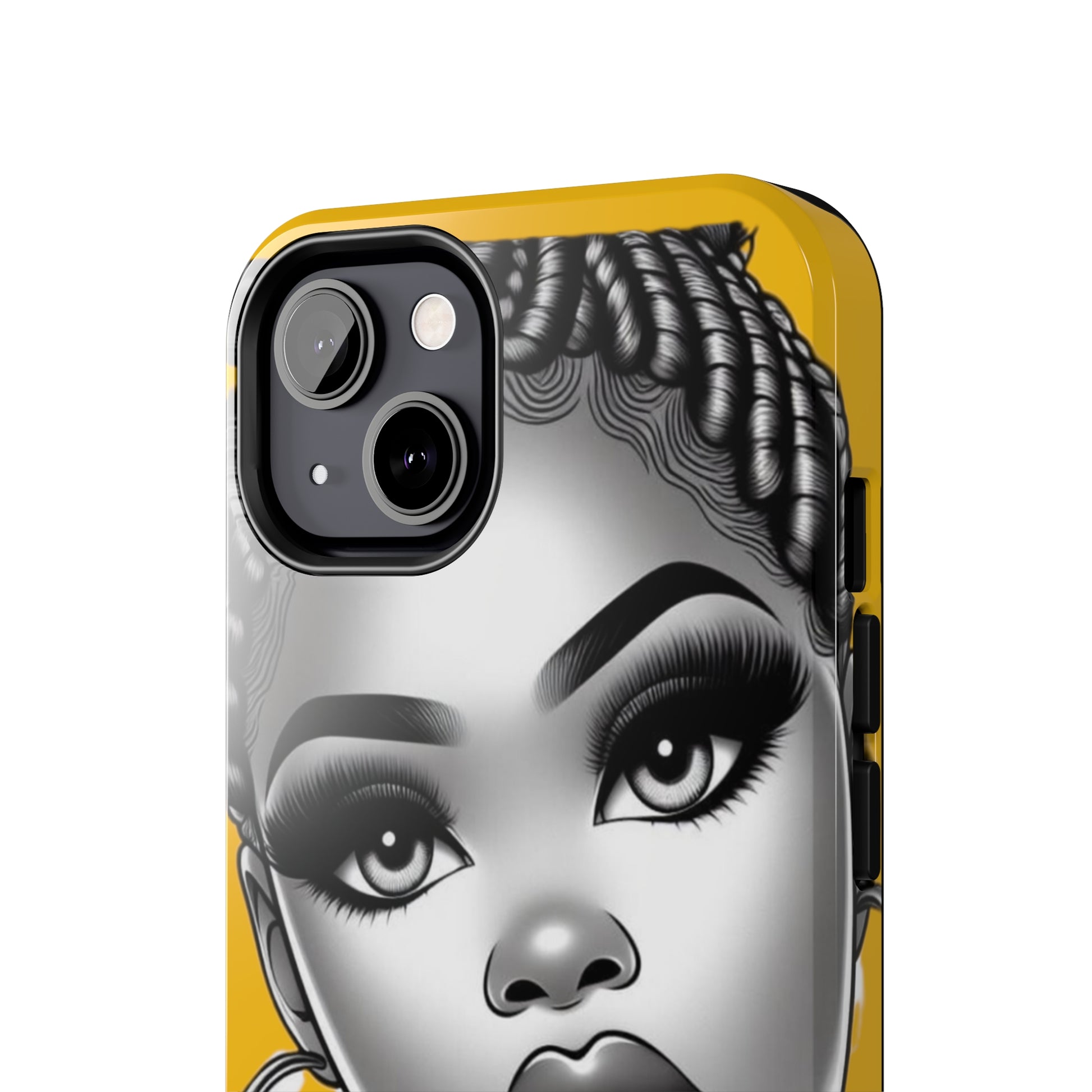 Braid bun Yellow Tough Phone Cases - Phone Case