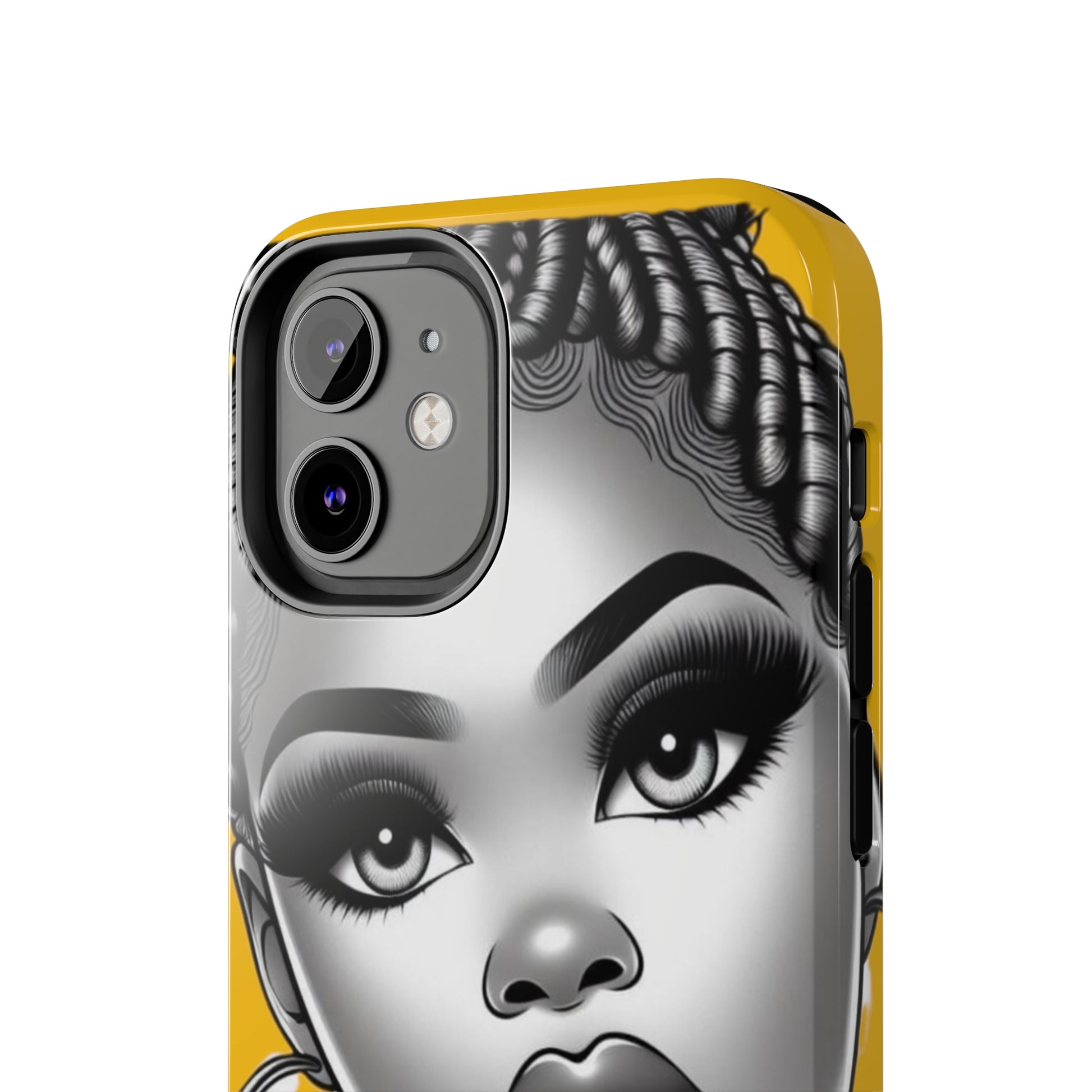 Braid bun Yellow Tough Phone Cases - Phone Case