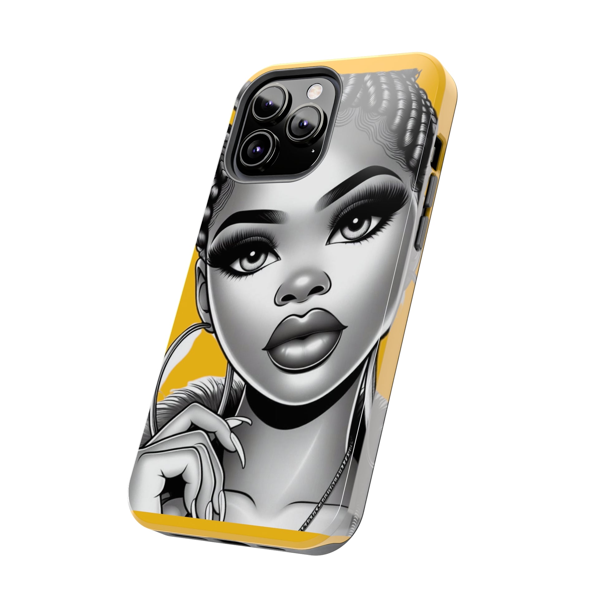 Braid bun Yellow Tough Phone Cases - Phone Case