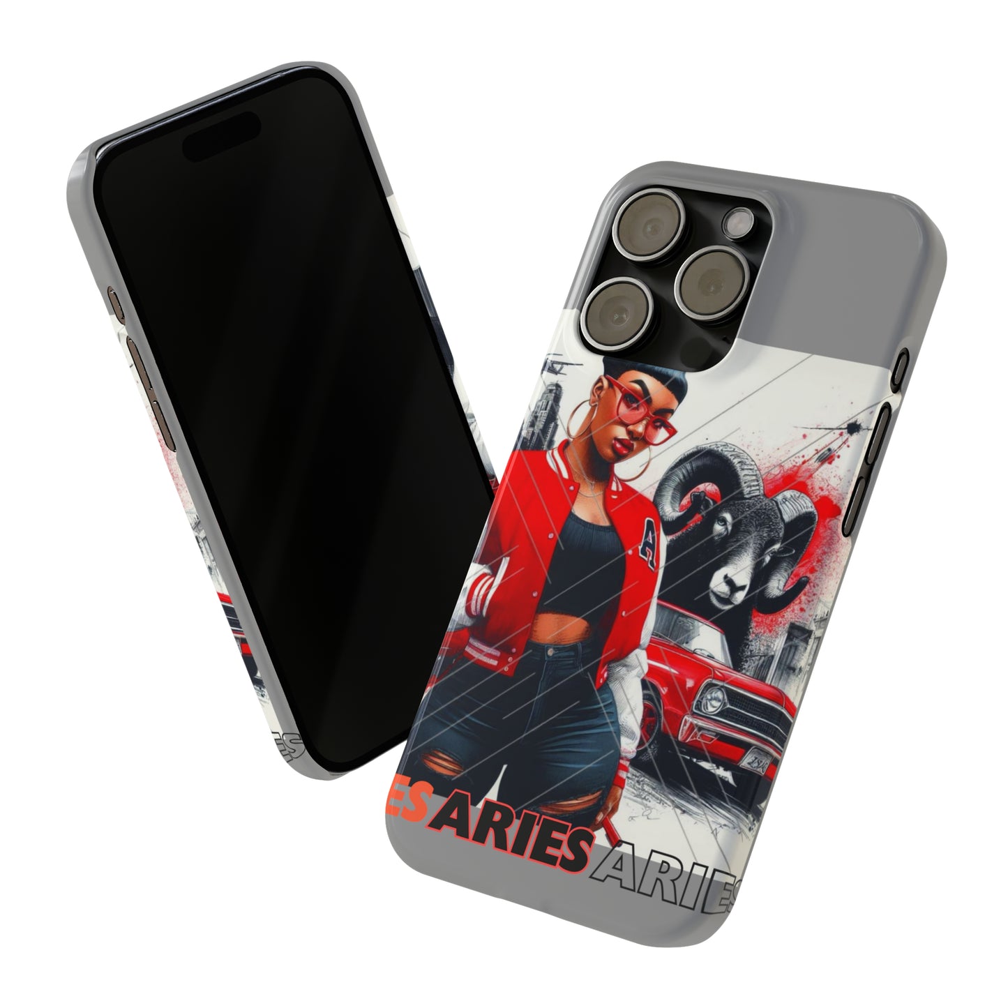 Aries Grey Slim Phone Cases - Phone Case