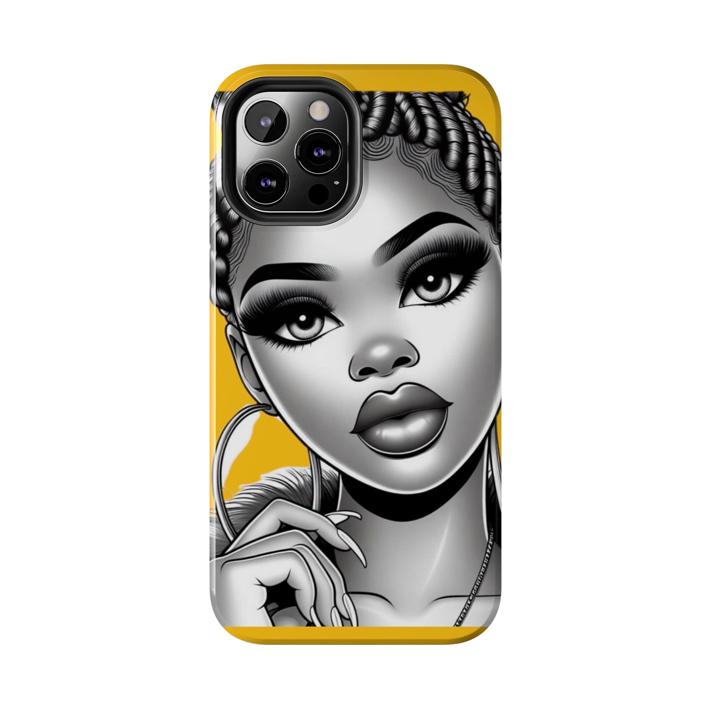 Braid bun Yellow Tough Phone Cases - Phone Case