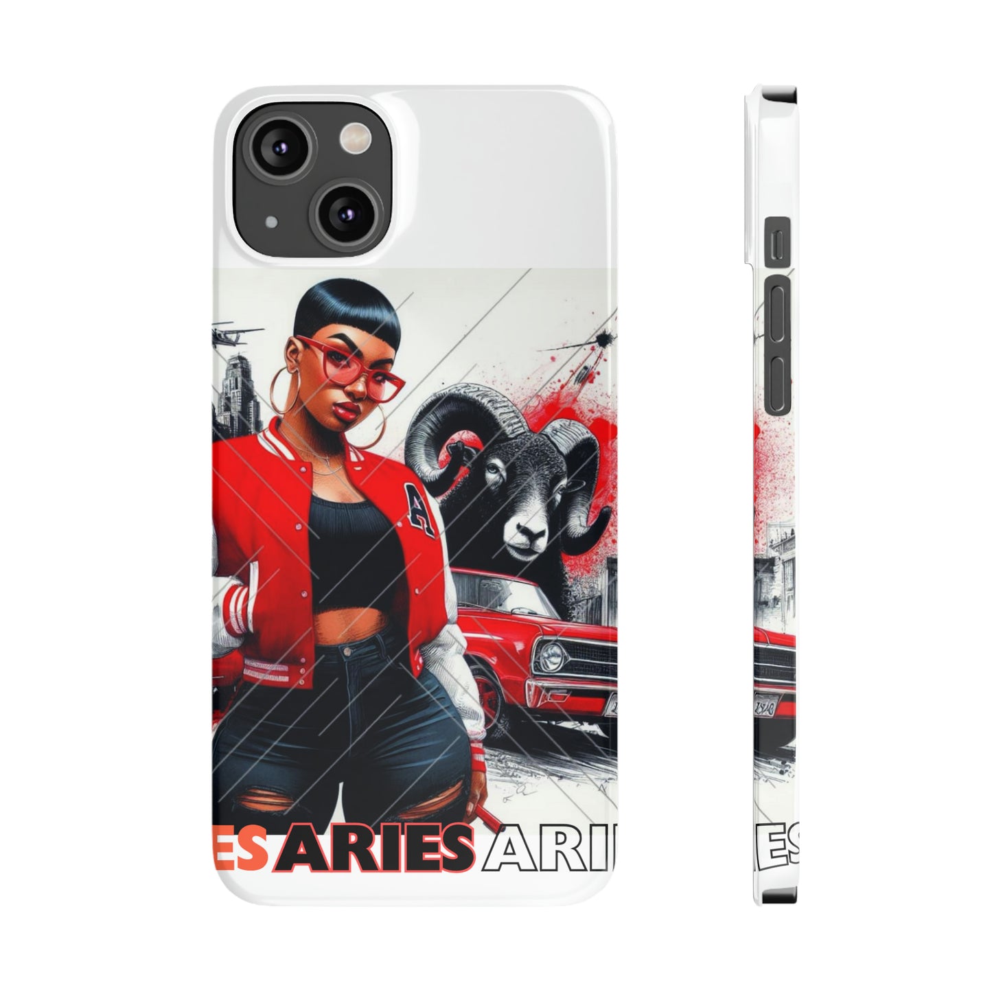 Aries white Slim Phone Cases - iPhone 14 Plus - Phone Case