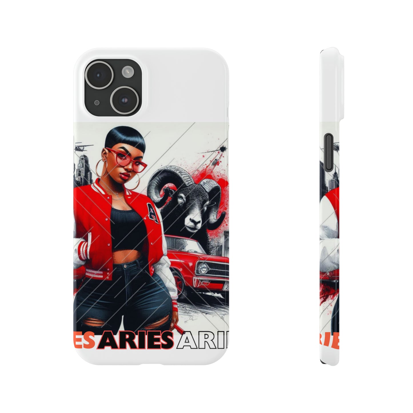 Aries white Slim Phone Cases - iPhone 15 Plus - Phone Case