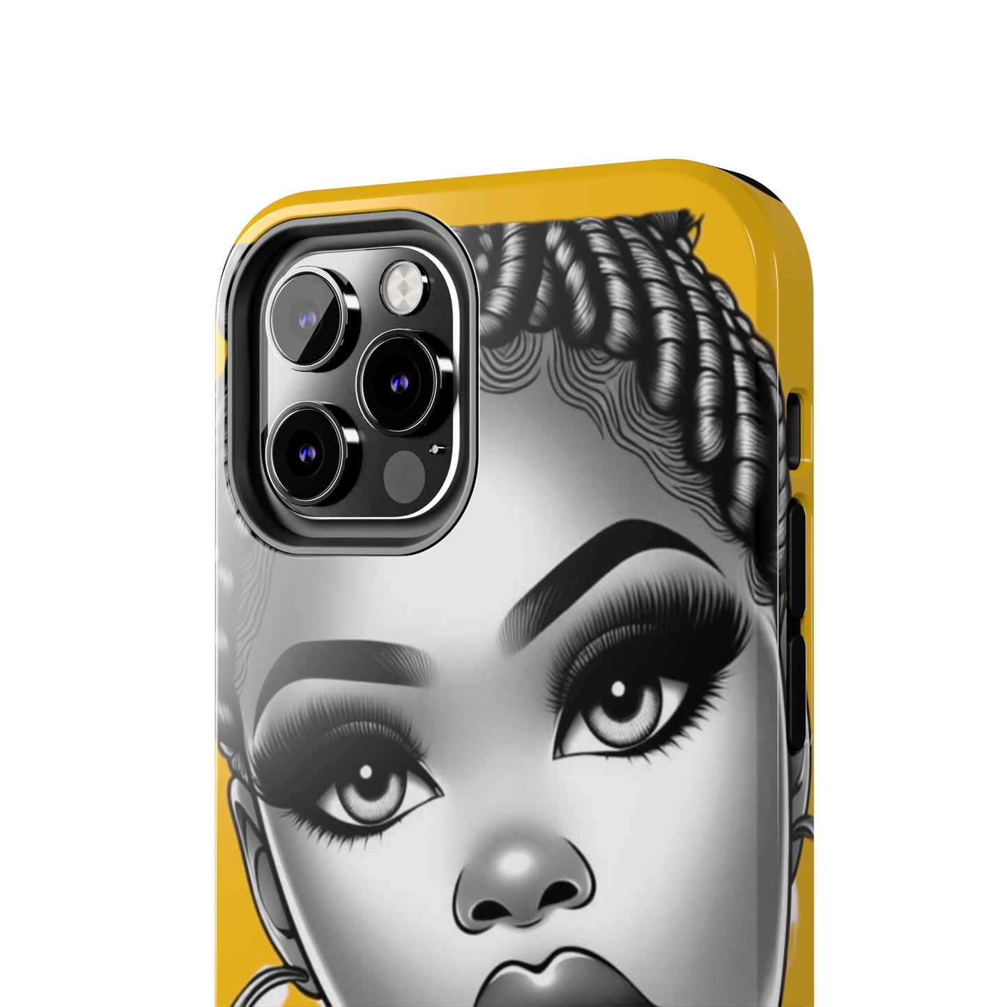 Braid bun Yellow Tough Phone Cases - Phone Case