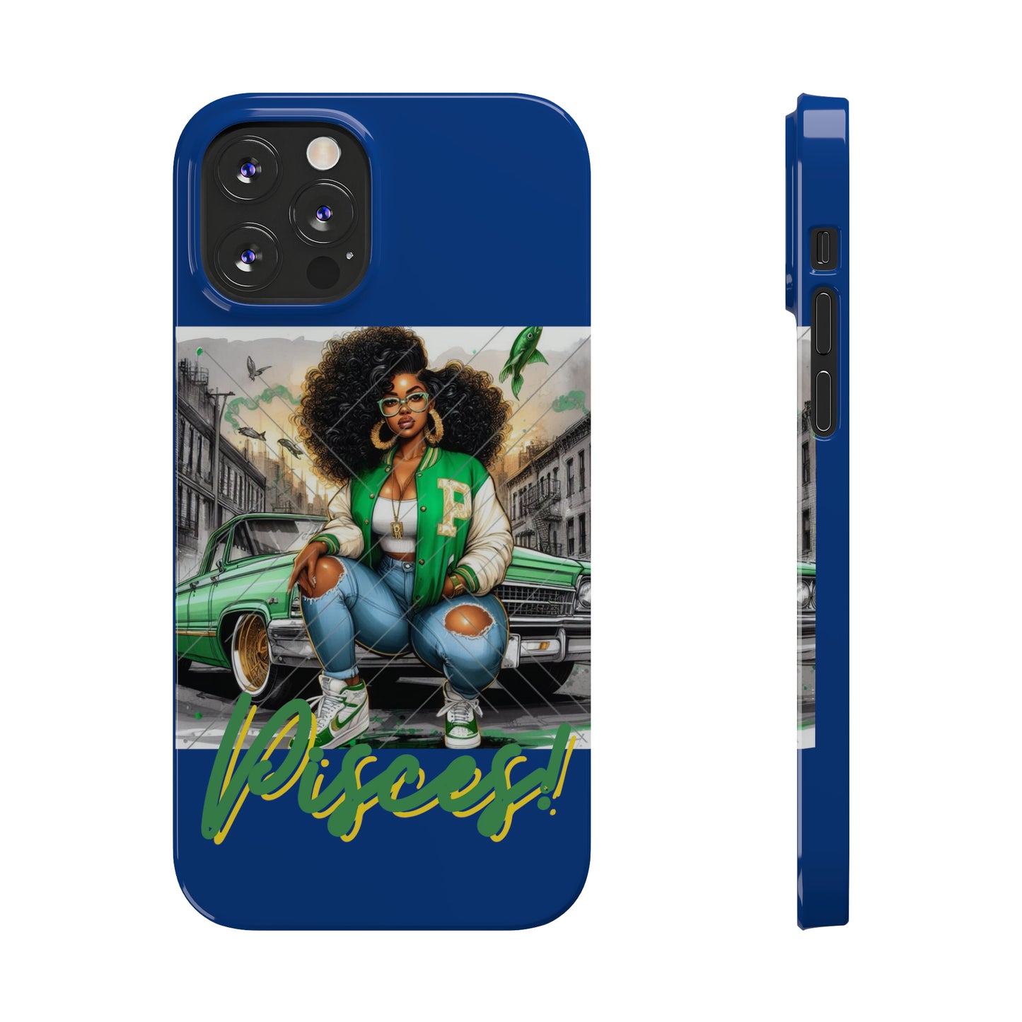 Pisces Blue Slim Phone Cases - iPhone 12/12 Pro - Phone Case