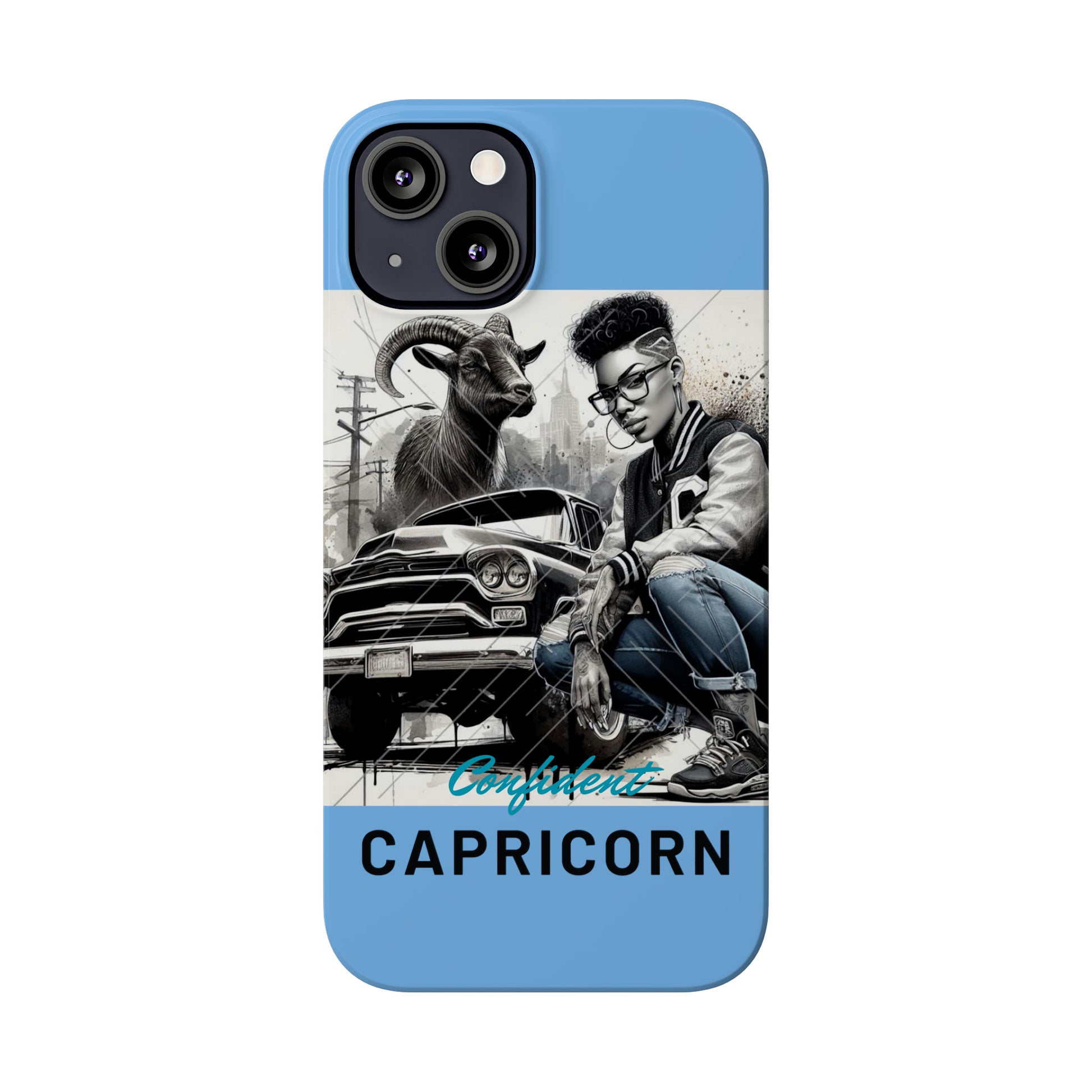 Capricorn Blue Slim Phone Cases - Phone Case