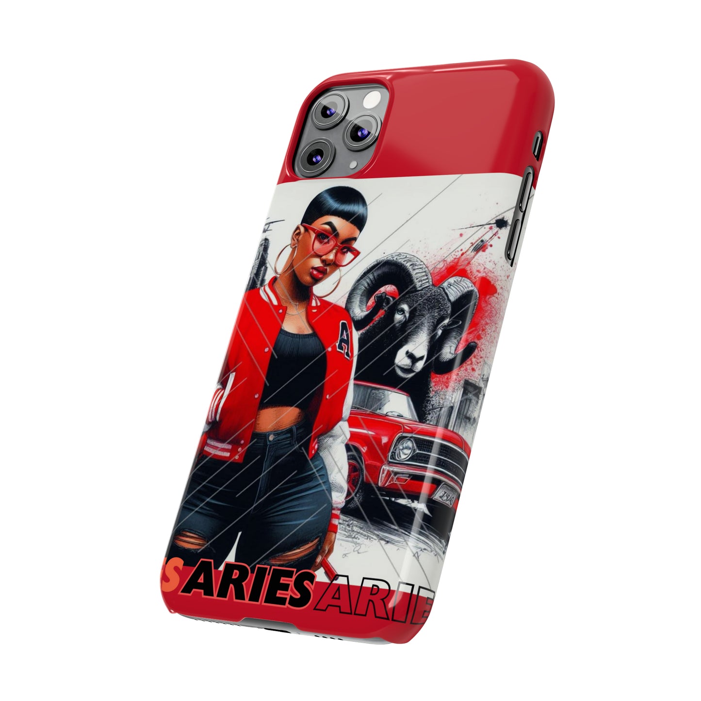 Aries Red Slim Phone Cases - Phone Case