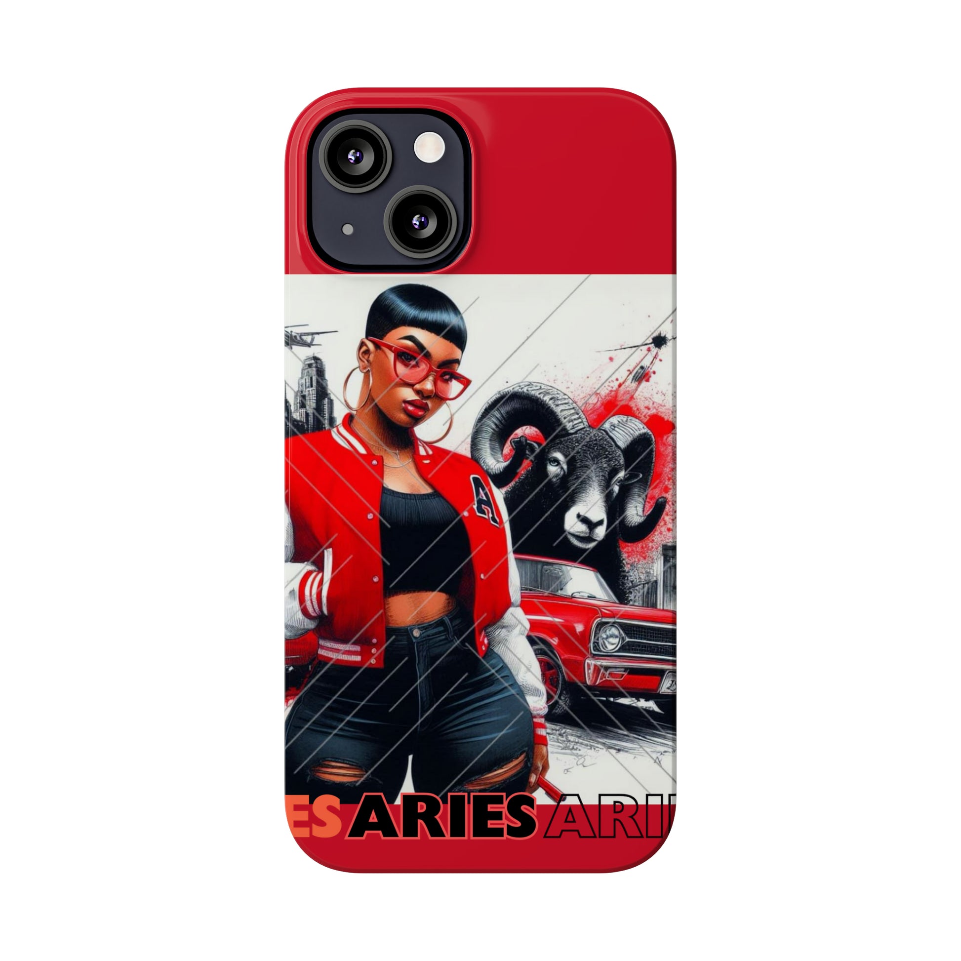 Aries Red Slim Phone Cases - Phone Case