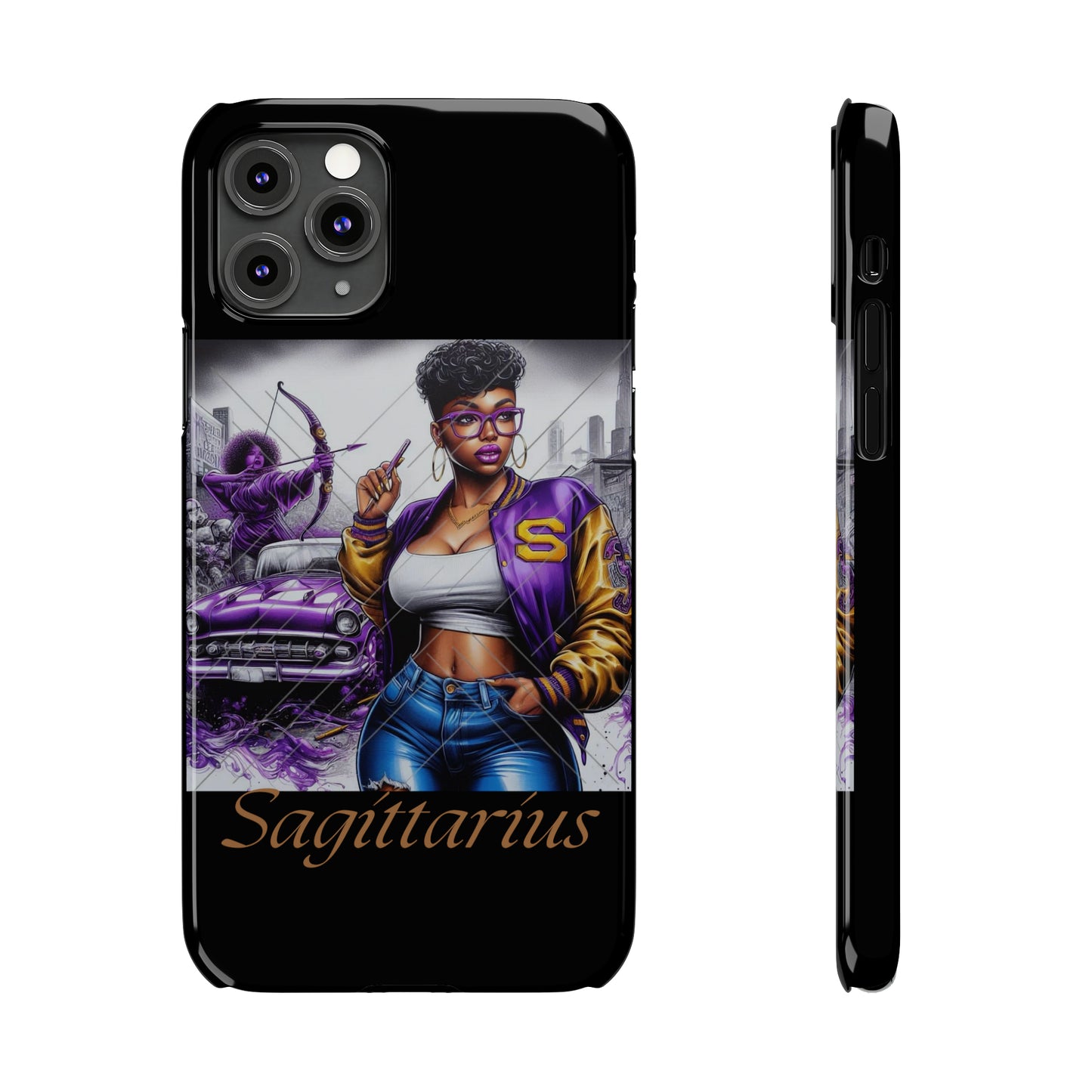 Sagittarius blk Slim Phone Cases - iPhone 11 Pro - Phone Case