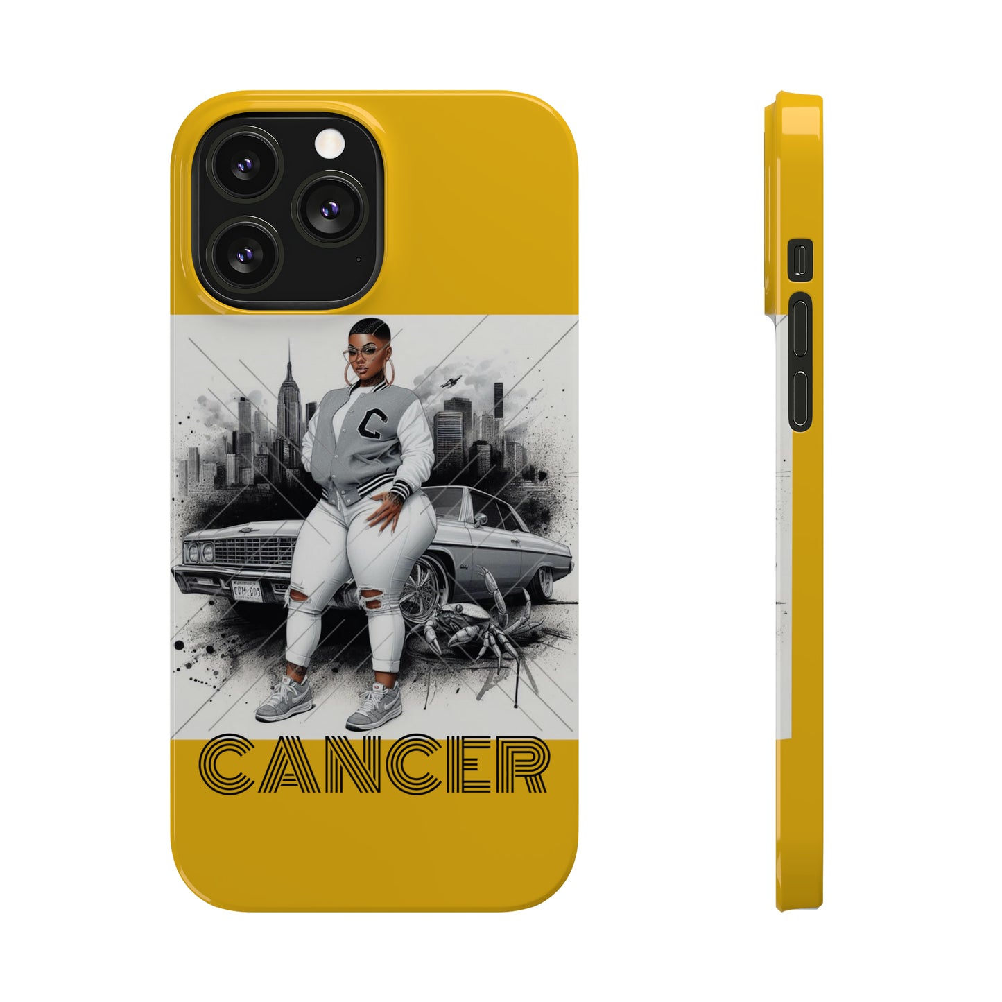 Cancer Yellow Slim Phone Cases - iPhone 13 Pro Max - Phone Case