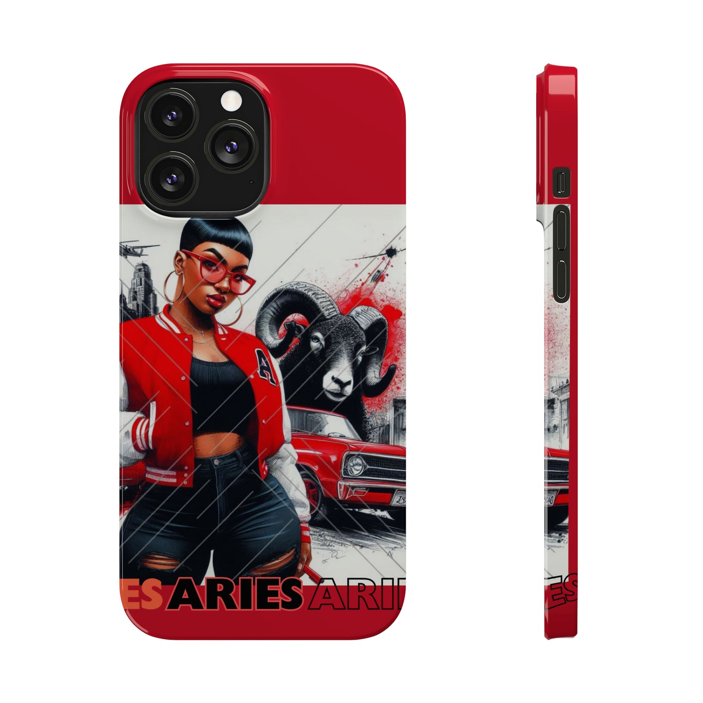 Aries Red Slim Phone Cases - iPhone 13 Pro Max - Phone Case