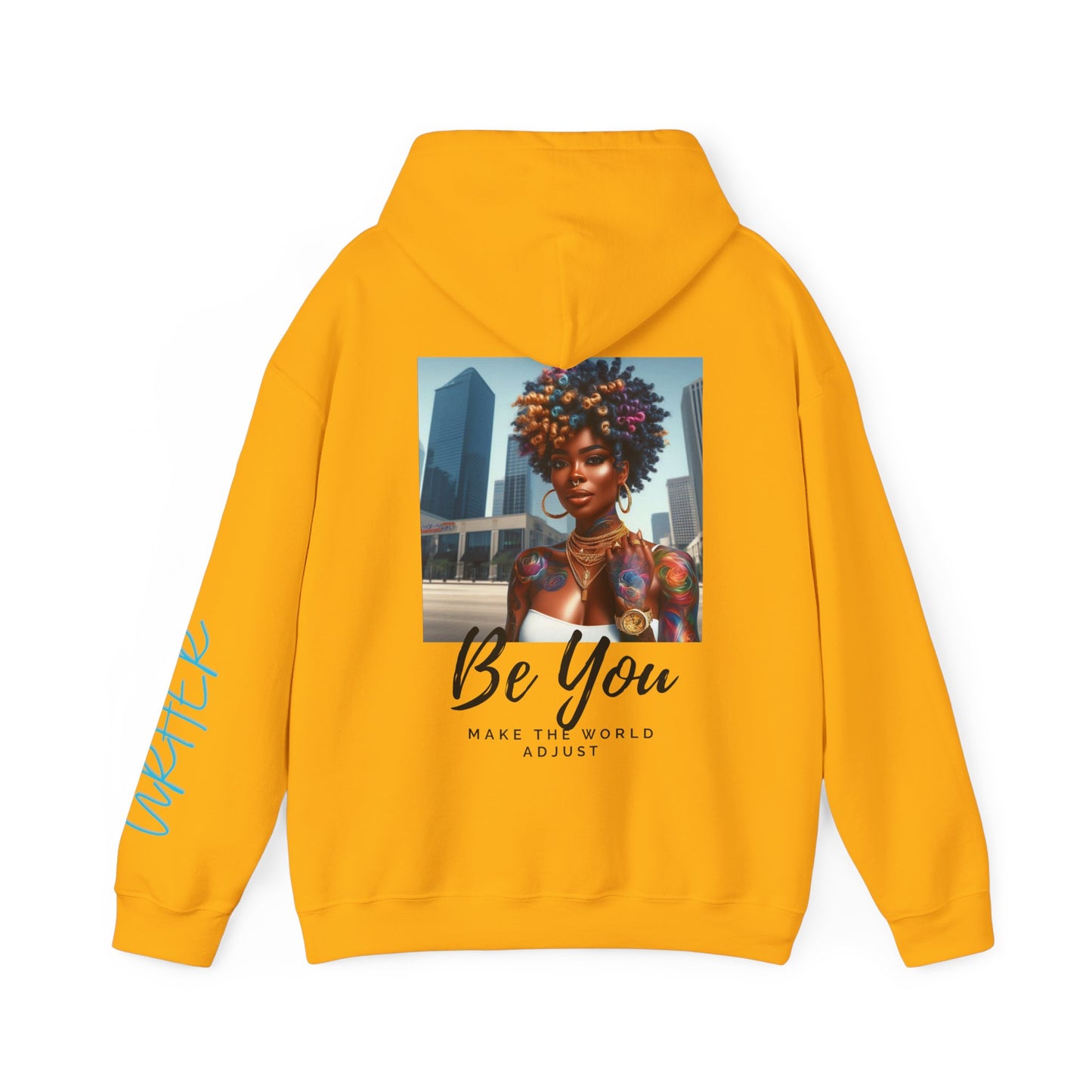 Be You Curly Unisex Heavy Blend Hoodie - Gold / S - Hoodie