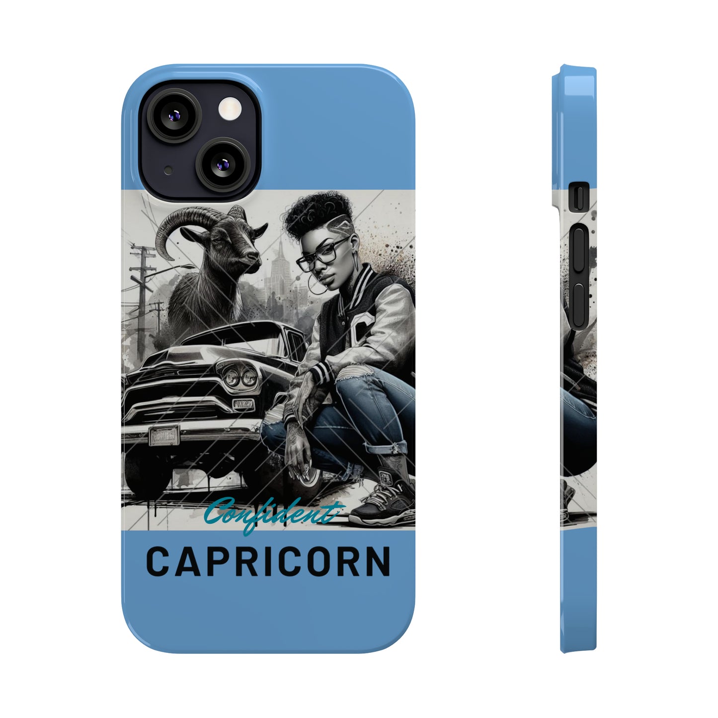 Capricorn Blue Slim Phone Cases - iPhone 13 - Phone Case