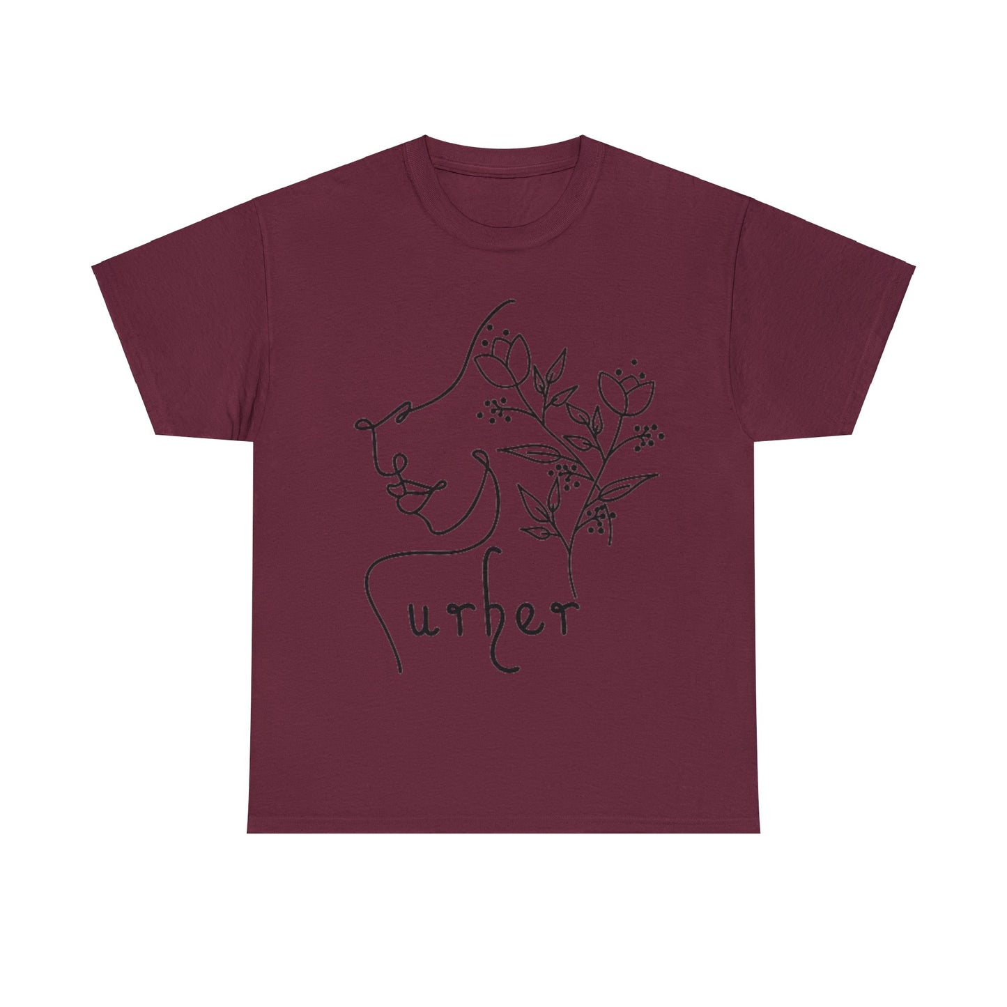 URHER Unisex Heavy Cotton Tee - Maroon / S - T-Shirt