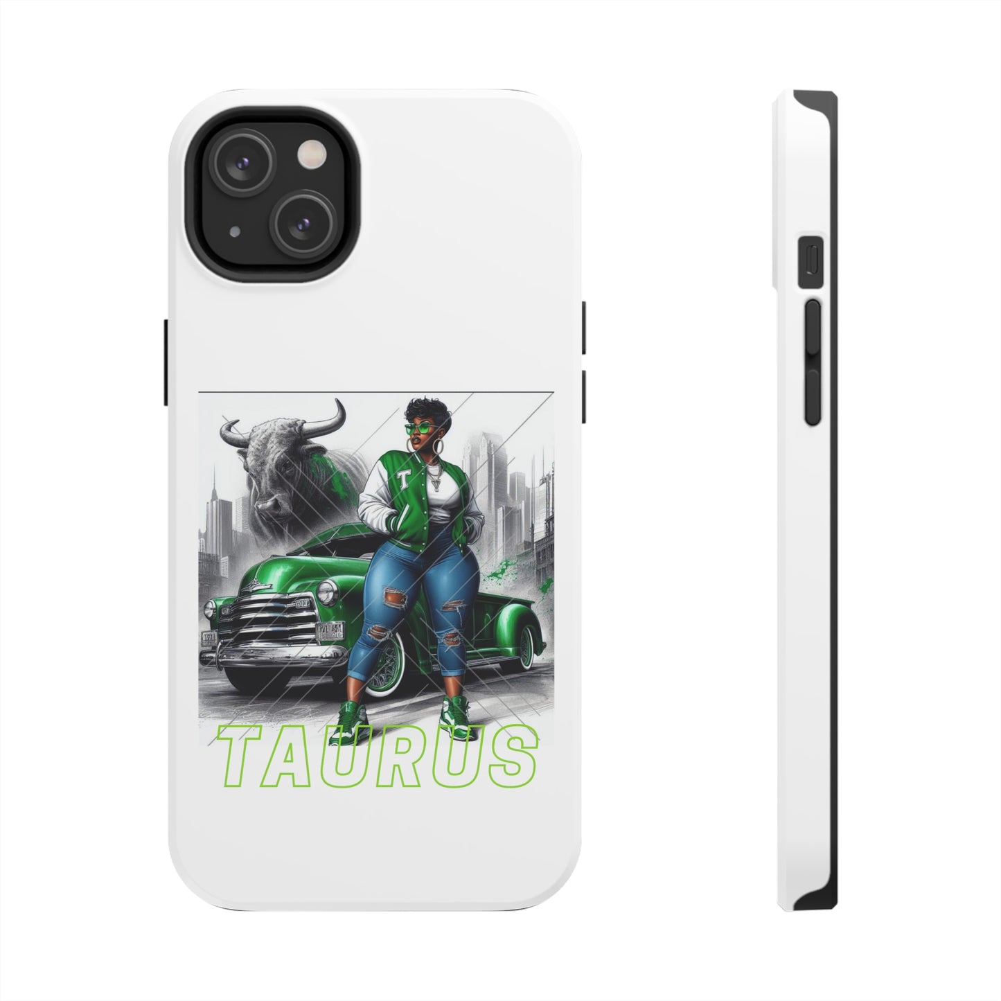 Taurus White Tough Phone Cases - iPhone 14 Plus - Phone Case