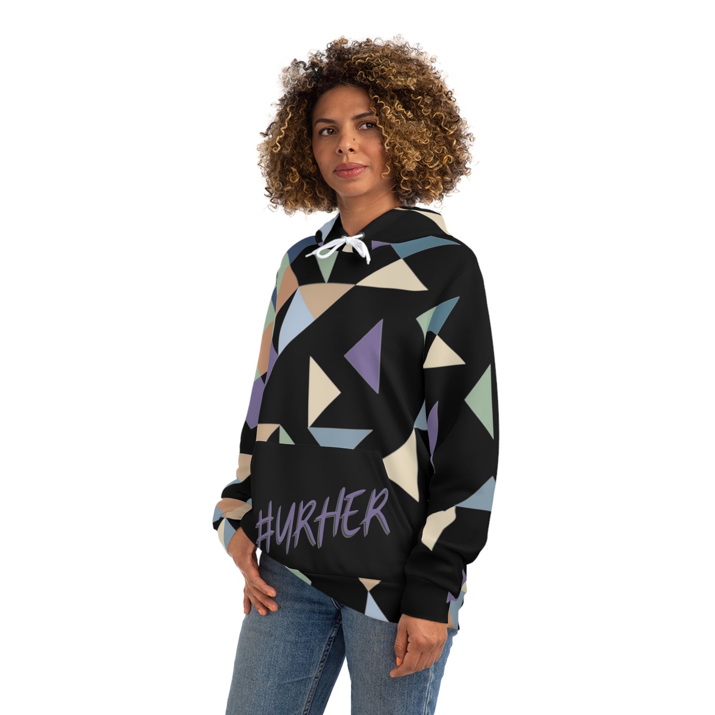 Black Geo Purple Unisex Pullover Hoodie - All Over Prints