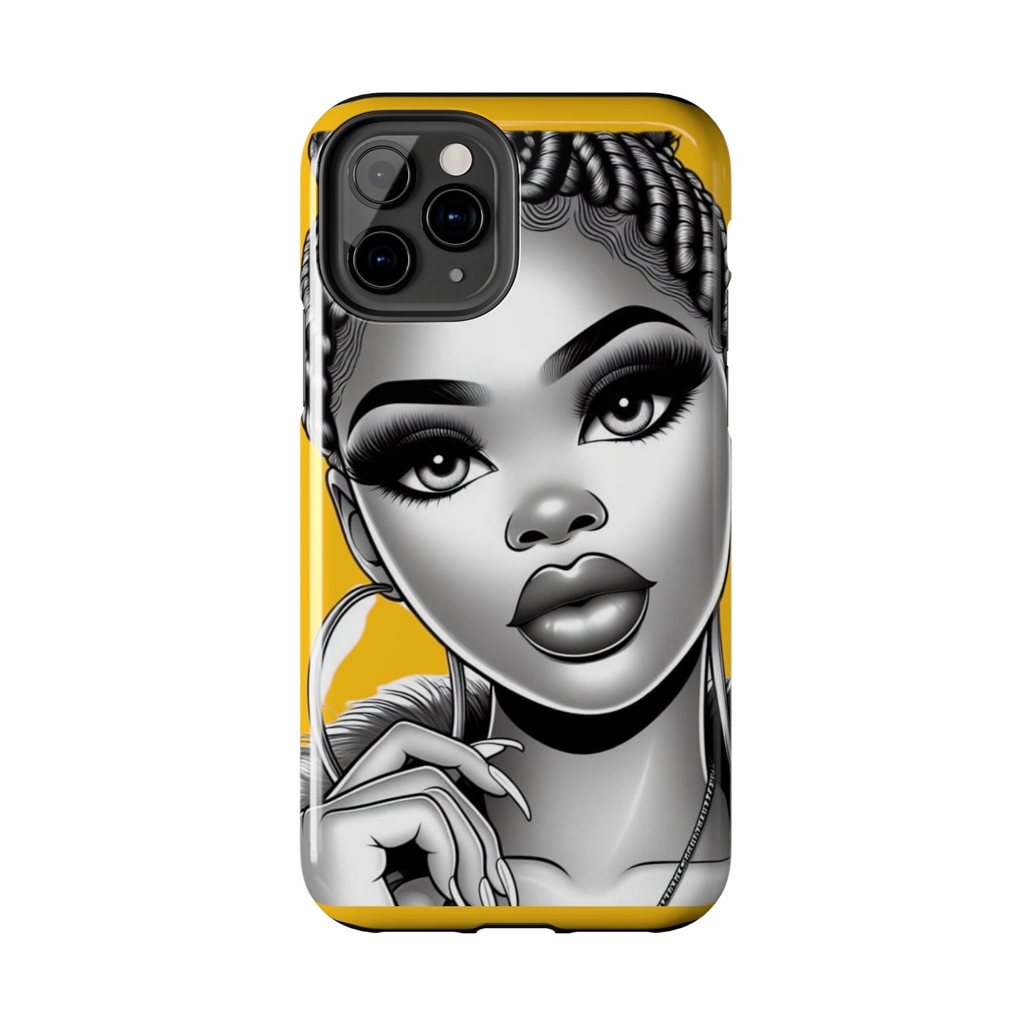 Braid bun Yellow Tough Phone Cases - Phone Case