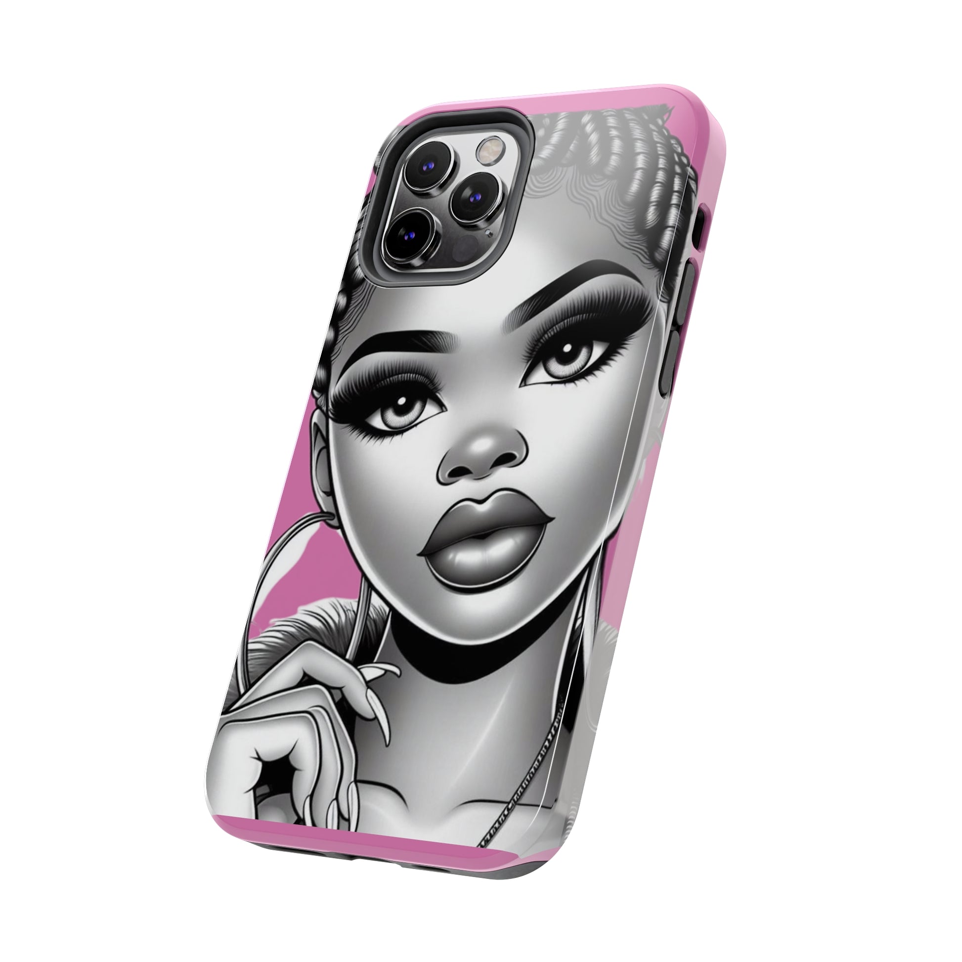 Braid bun pink Tough Phone Cases - Phone Case