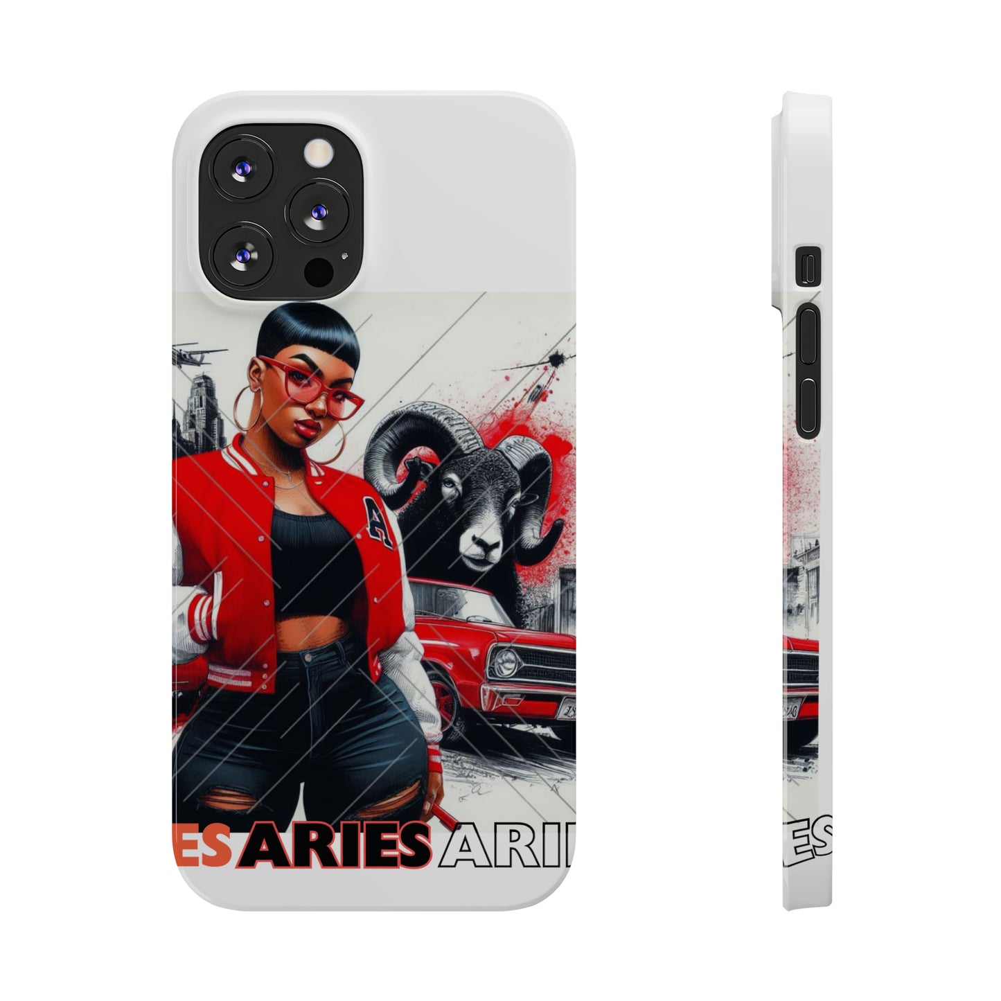 Aries white Slim Phone Cases - iPhone 12 Pro Max - Phone Case