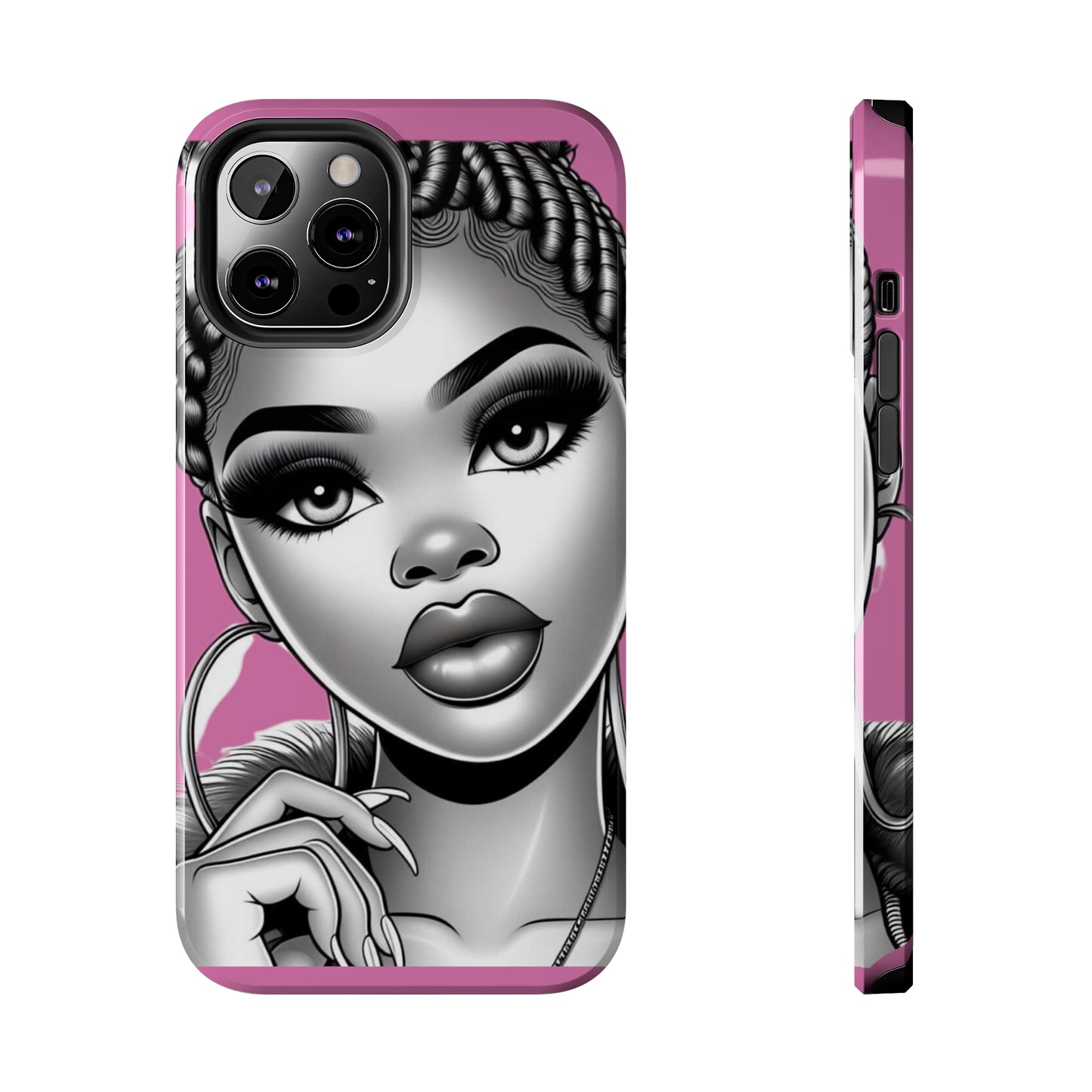 Braid bun pink Tough Phone Cases - iPhone 12 Pro Max - Phone Case