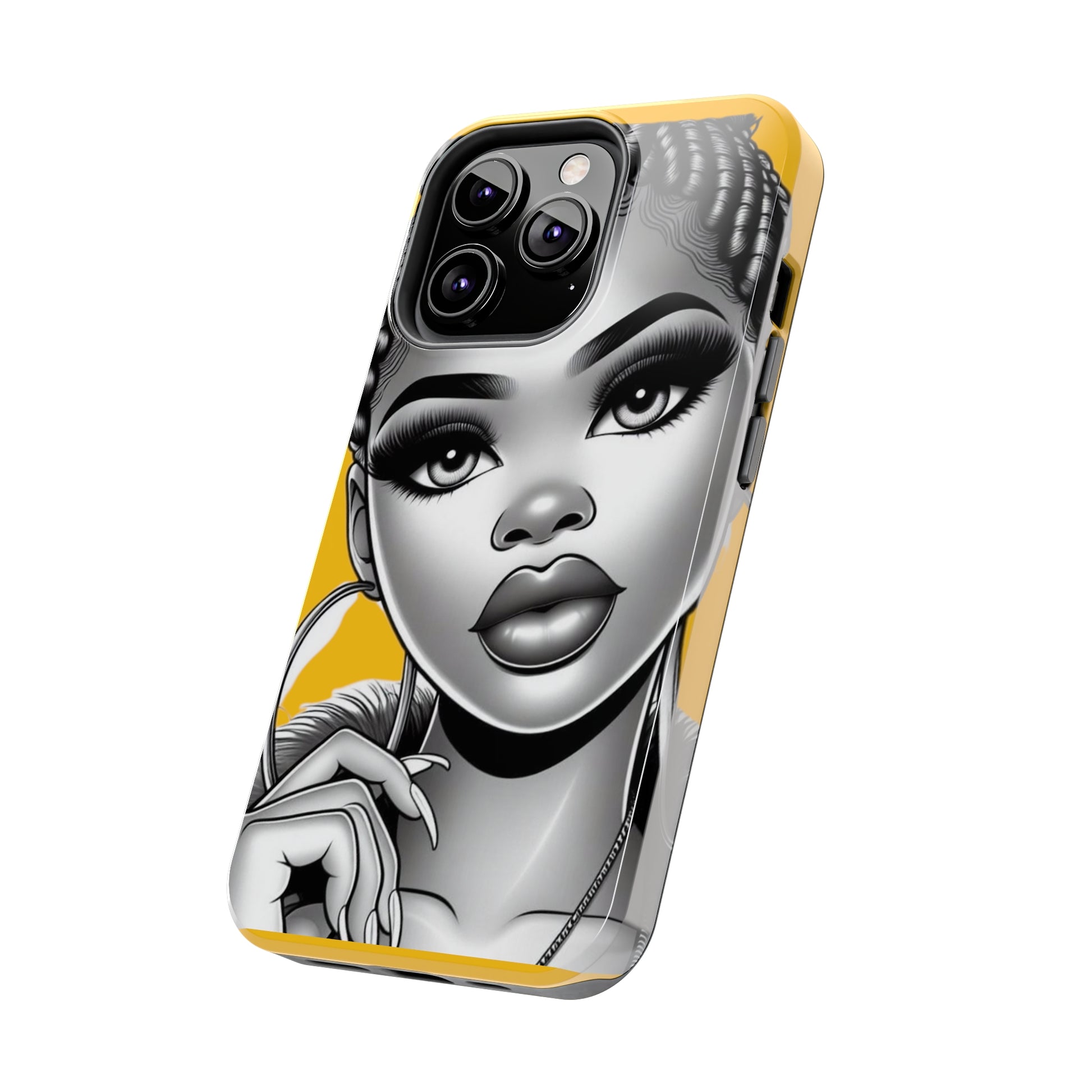 Braid bun Yellow Tough Phone Cases - Phone Case