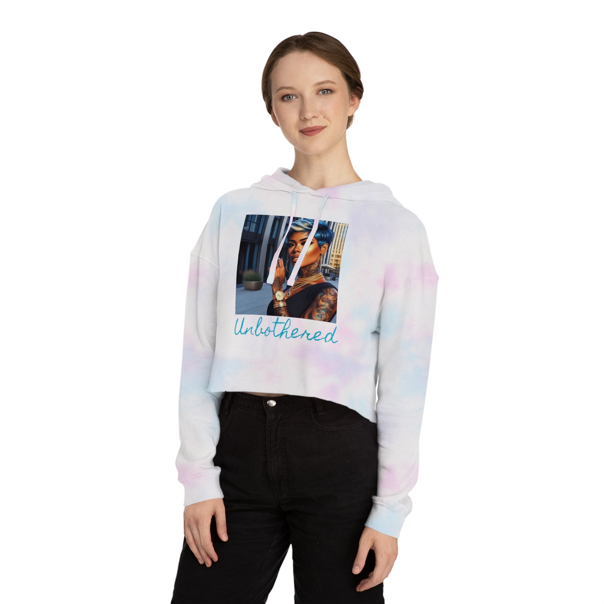 Unbothered Pixi Cropped Hooded Sweatshirt - Hoodie