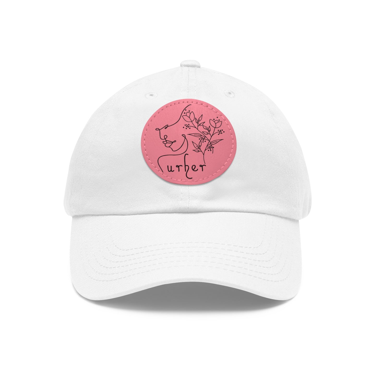 URHER Patch (Round) Hat - White / Pink patch / Circle / One size - Hats