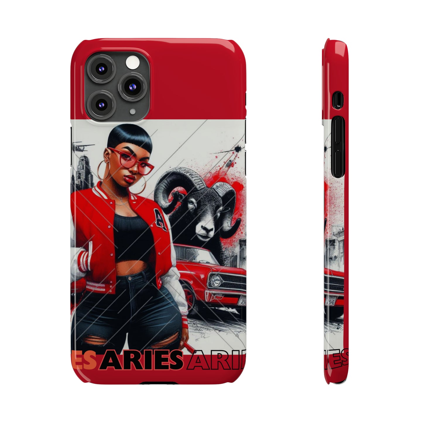 Aries Red Slim Phone Cases - iPhone 11 Pro - Phone Case