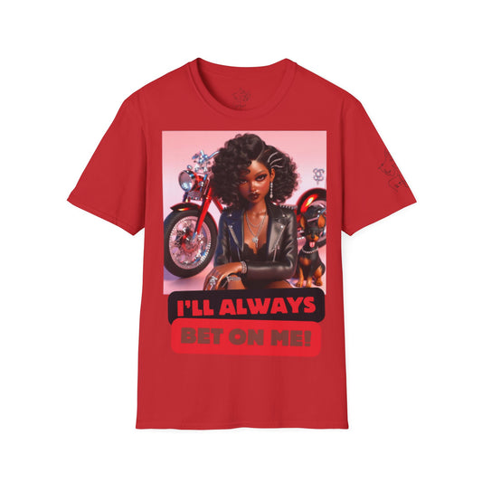 Bet on me blk in Unisex Softstyle T-Shirt - Red / S - T-Shirt