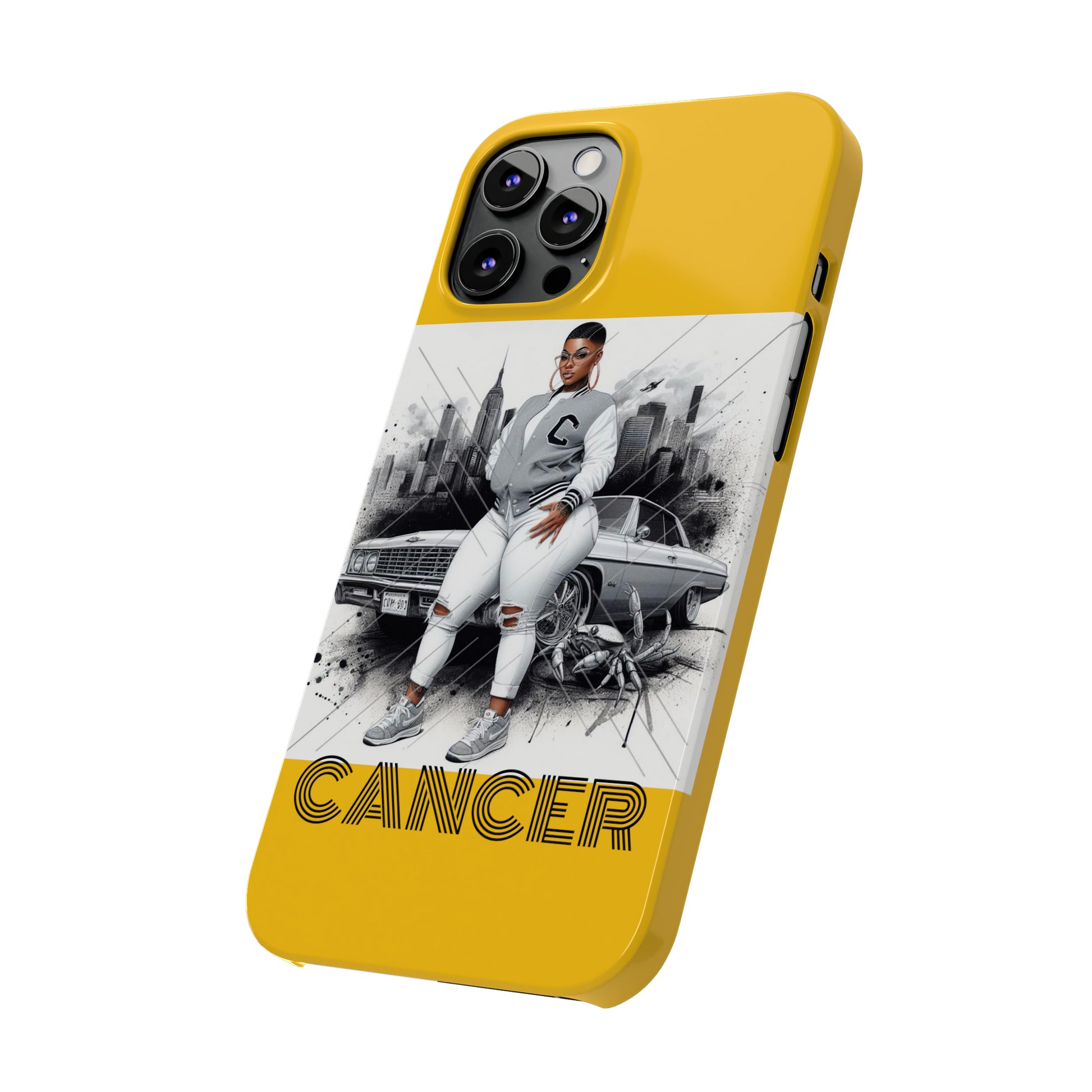 Cancer Yellow Slim Phone Cases - Phone Case