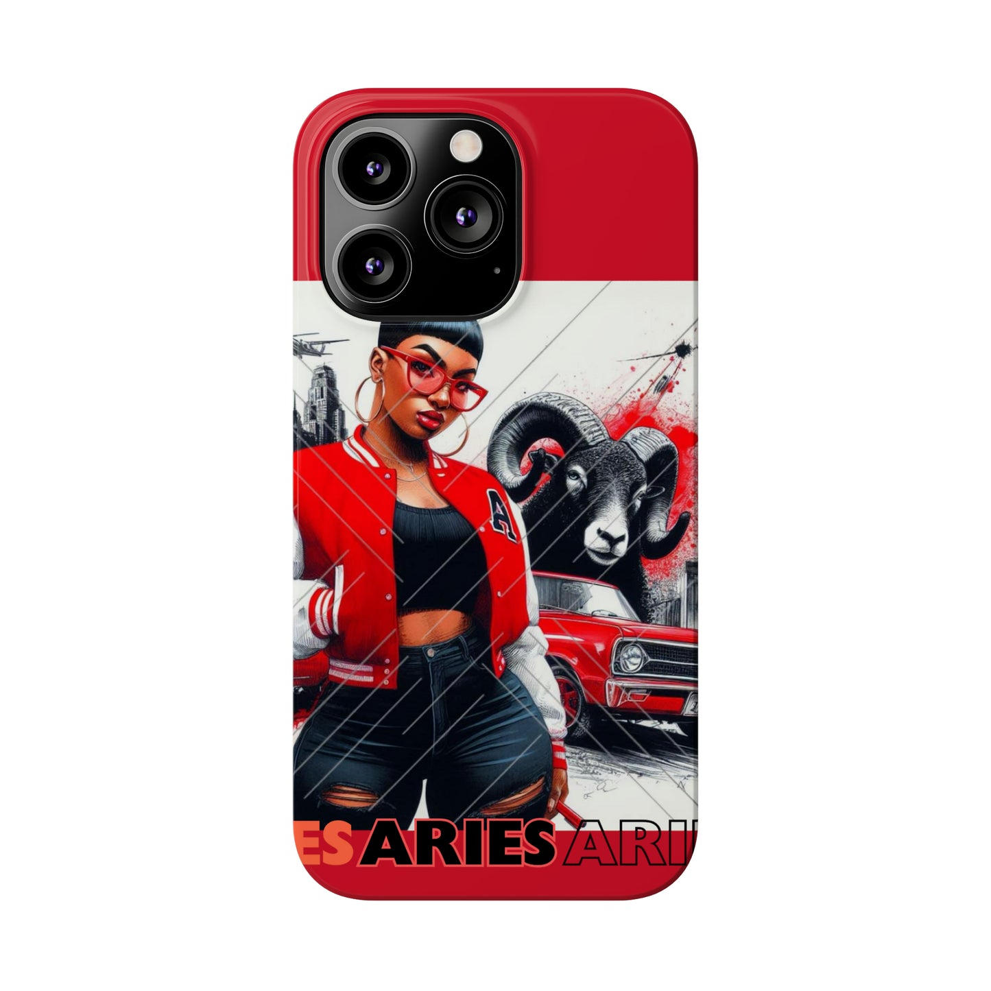 Aries Red Slim Phone Cases - Phone Case