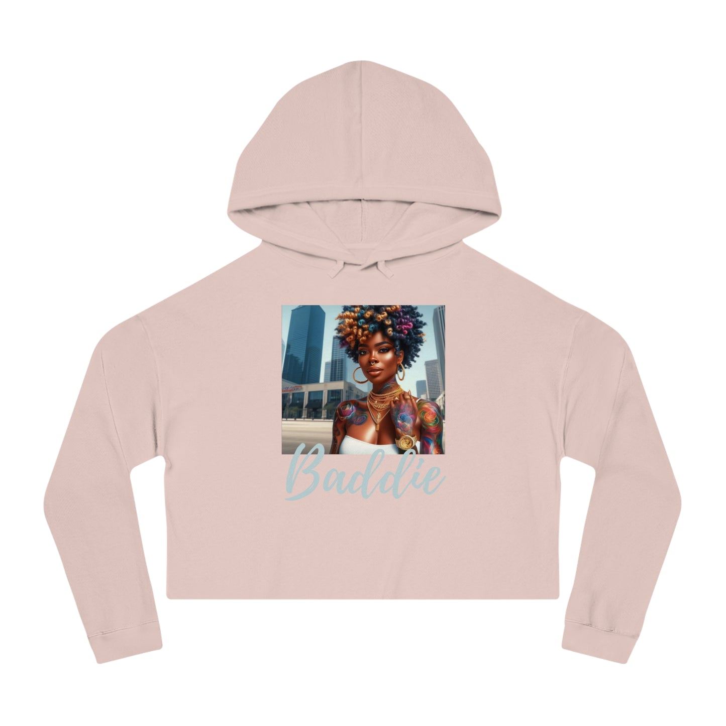 Be You Curly Cropped Hooded Sweatshirt - Blush / XS - Hoodie