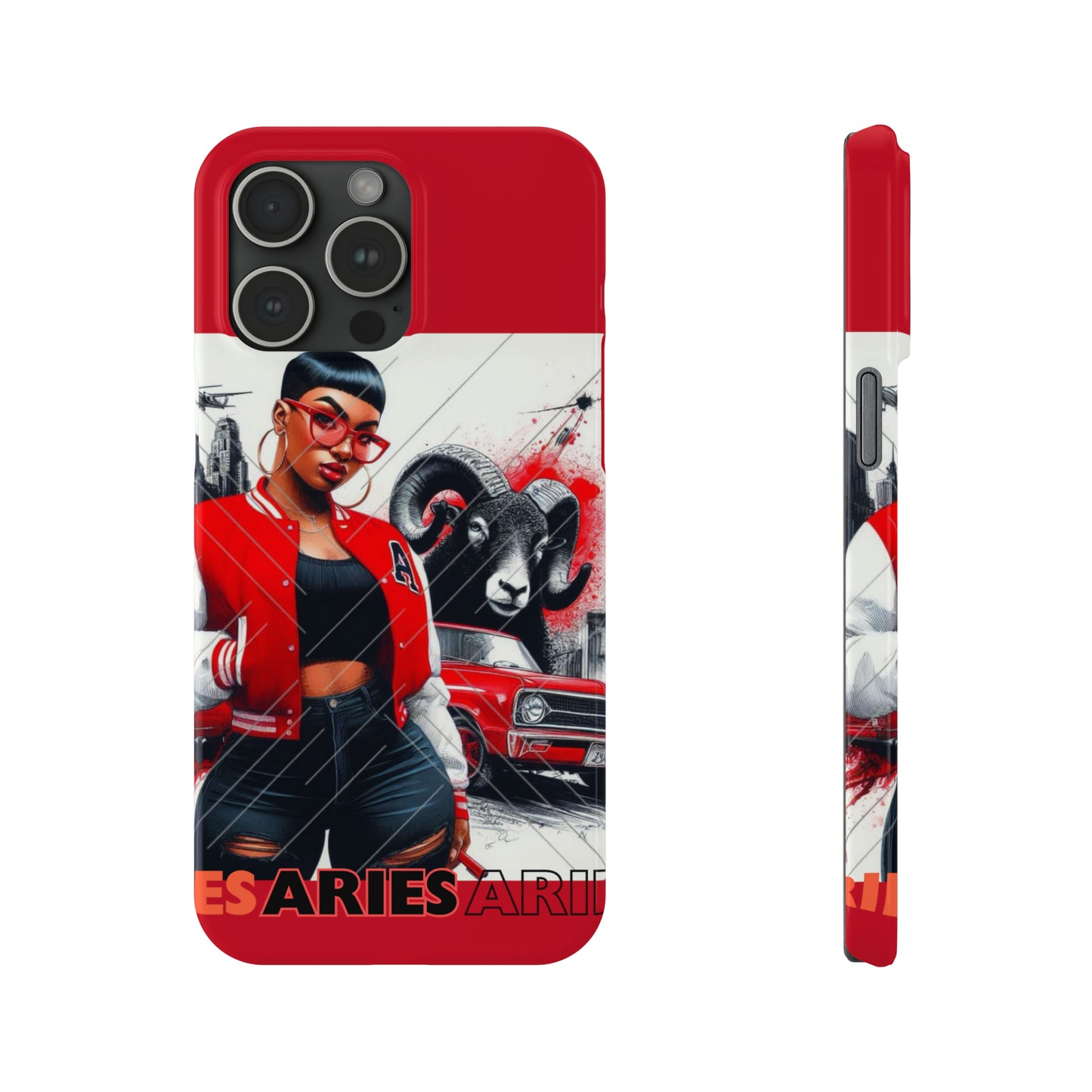 Aries Red Slim Phone Cases - iPhone 15 Pro Max - Phone Case