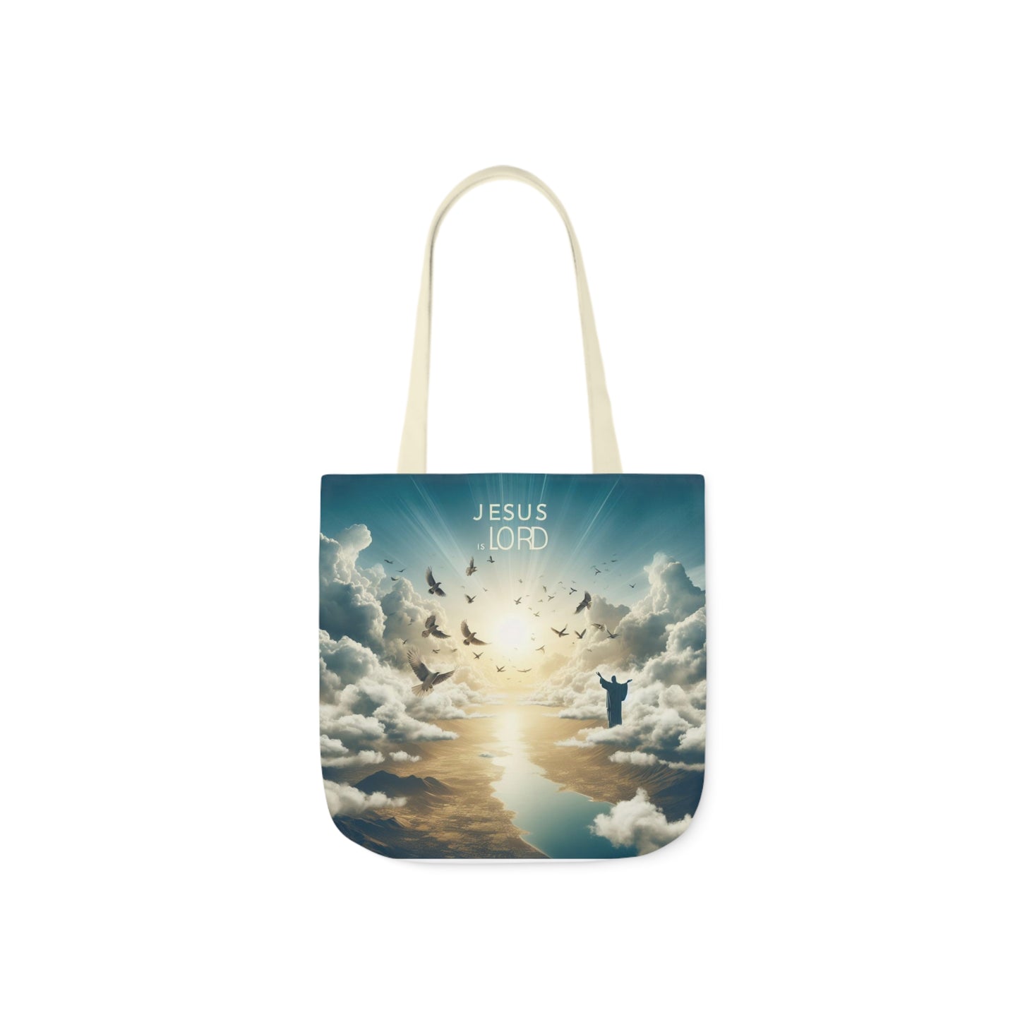 Jesus is Lord Canvas Tote Bag - 13’ × 13’’ / Beige - Accessories