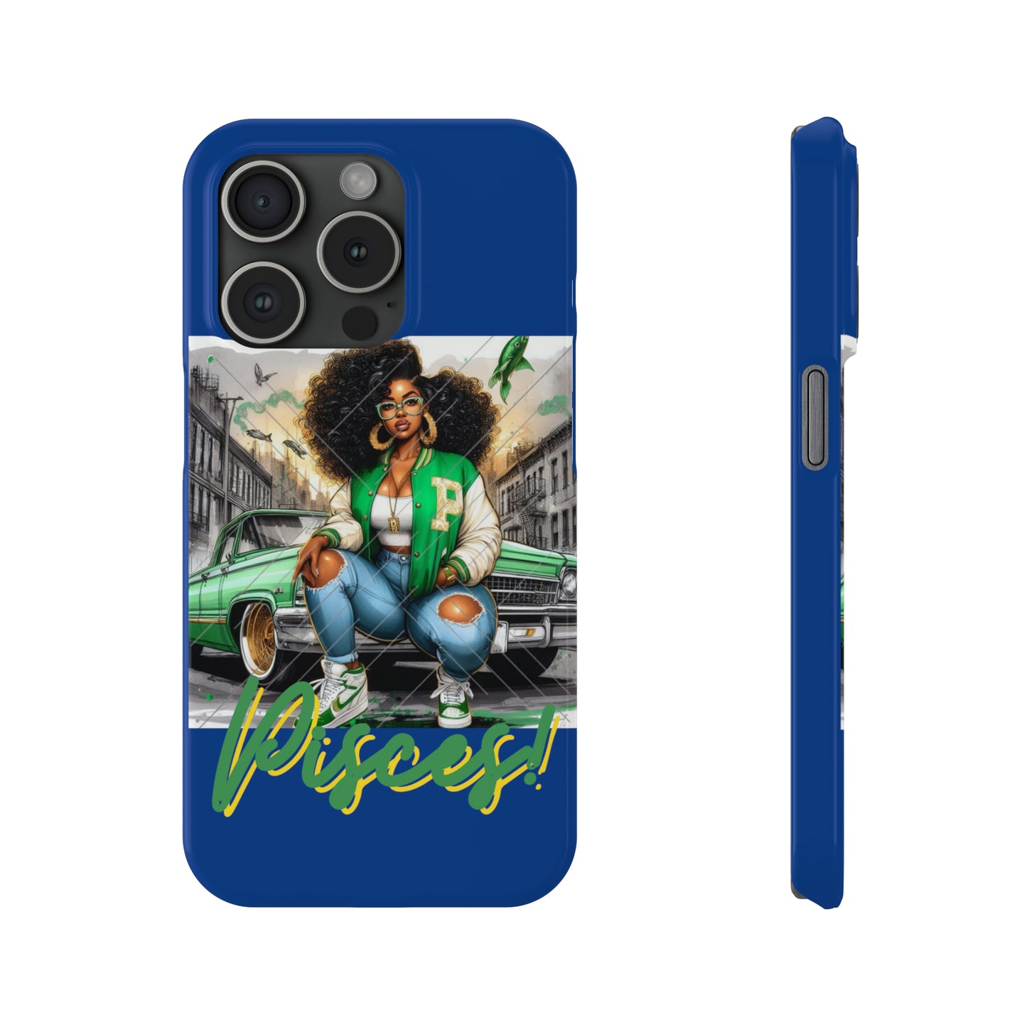 Pisces Blue Slim Phone Cases - iPhone 15 Pro - Phone Case