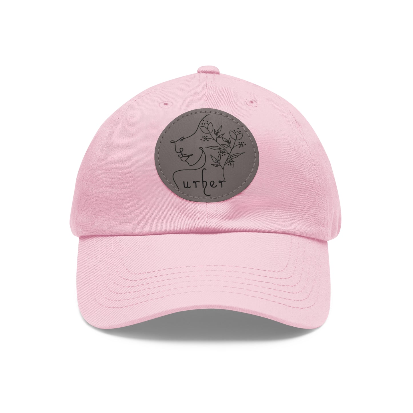 URHER Patch (Round) Hat - Light Pink / Grey patch / Circle / One size - Hats