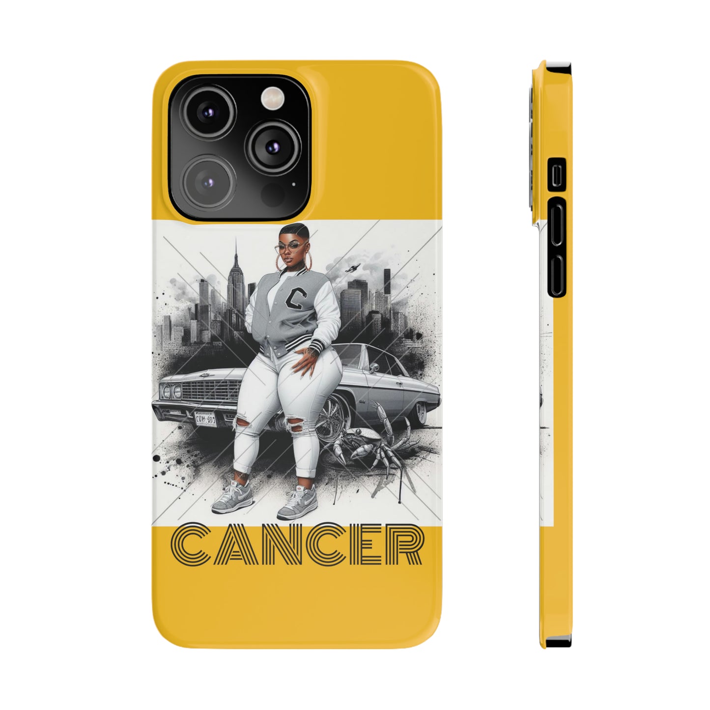 Cancer Yellow Slim Phone Cases - iPhone 14 Pro Max - Phone Case