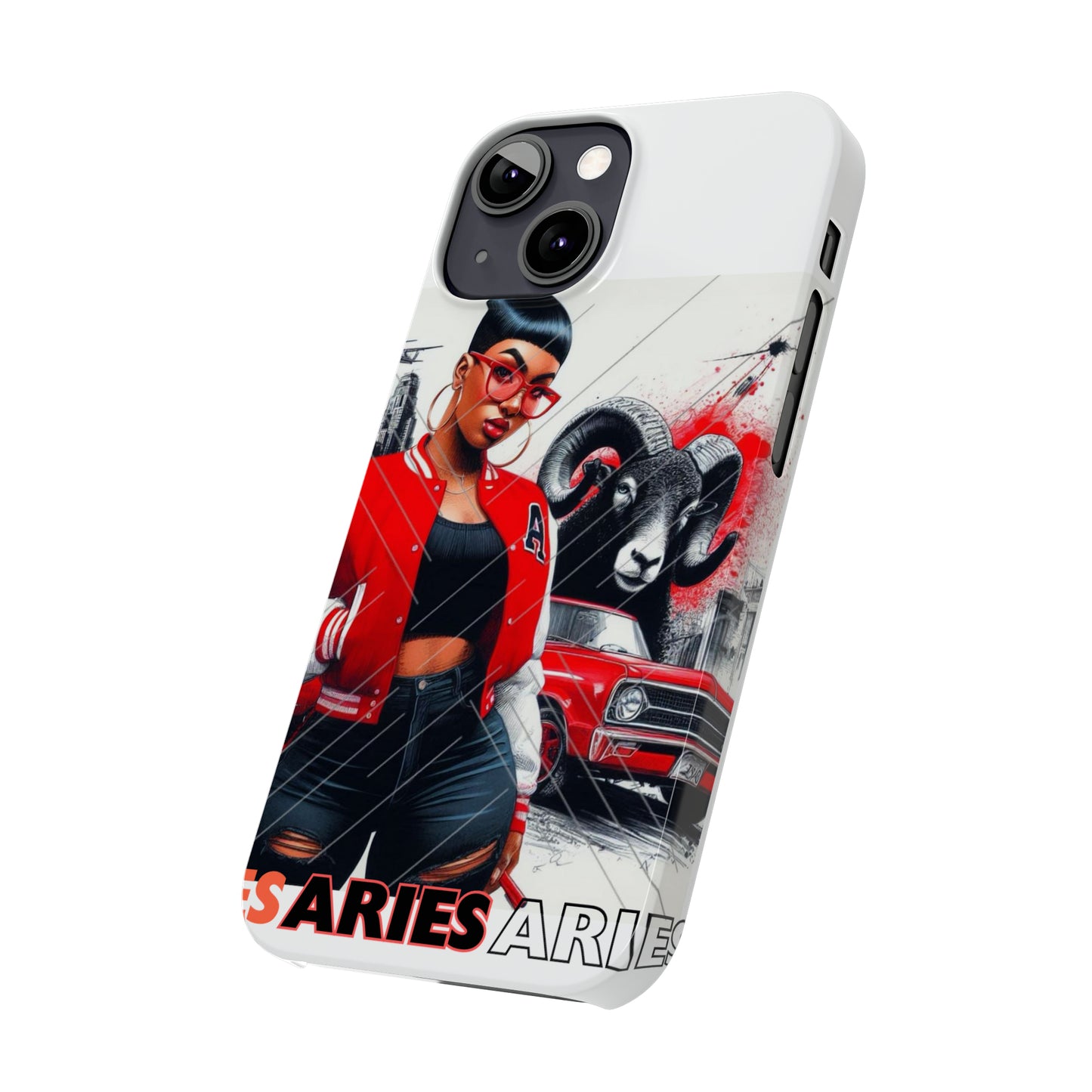 Aries white Slim Phone Cases - Phone Case