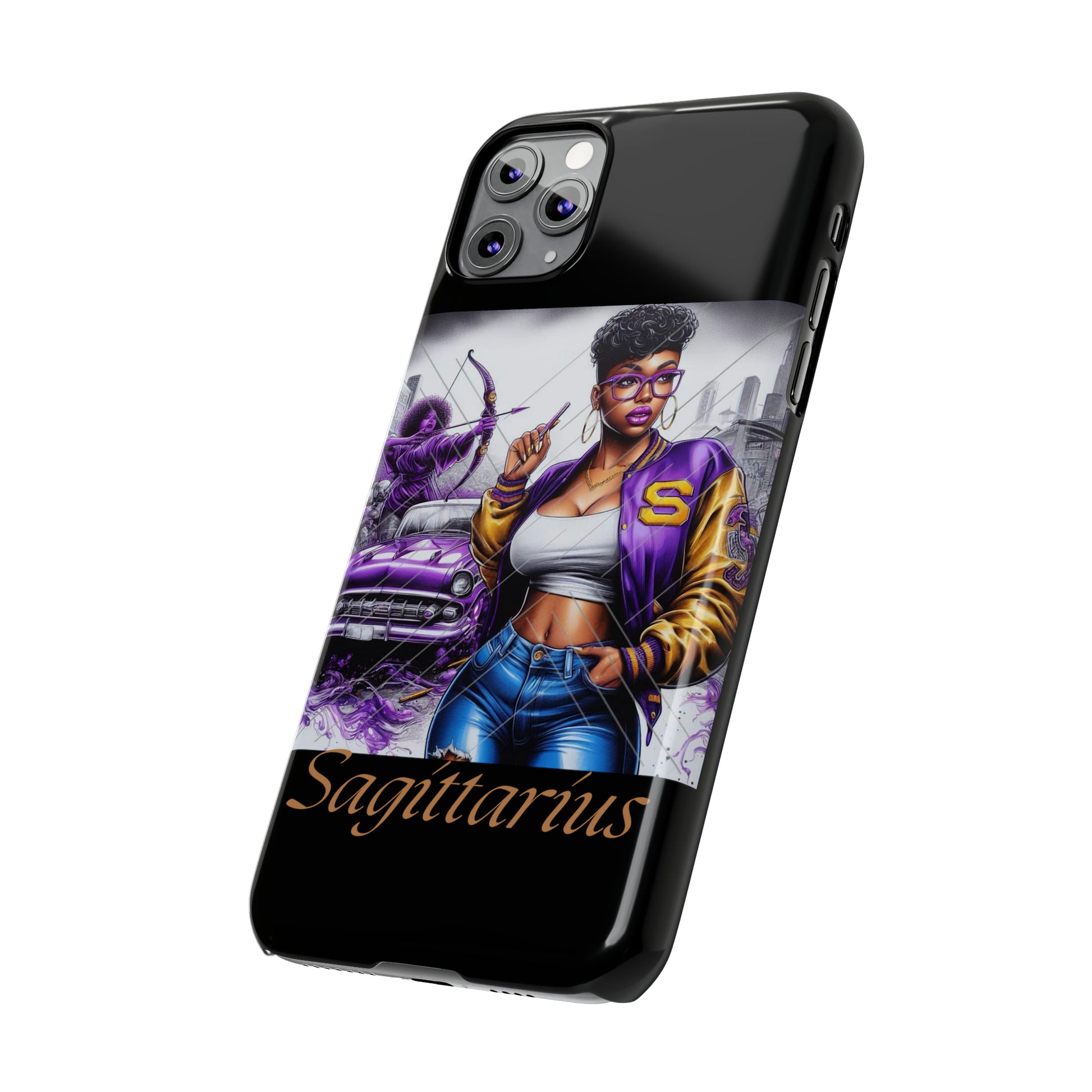 Sagittarius blk Slim Phone Cases - Phone Case