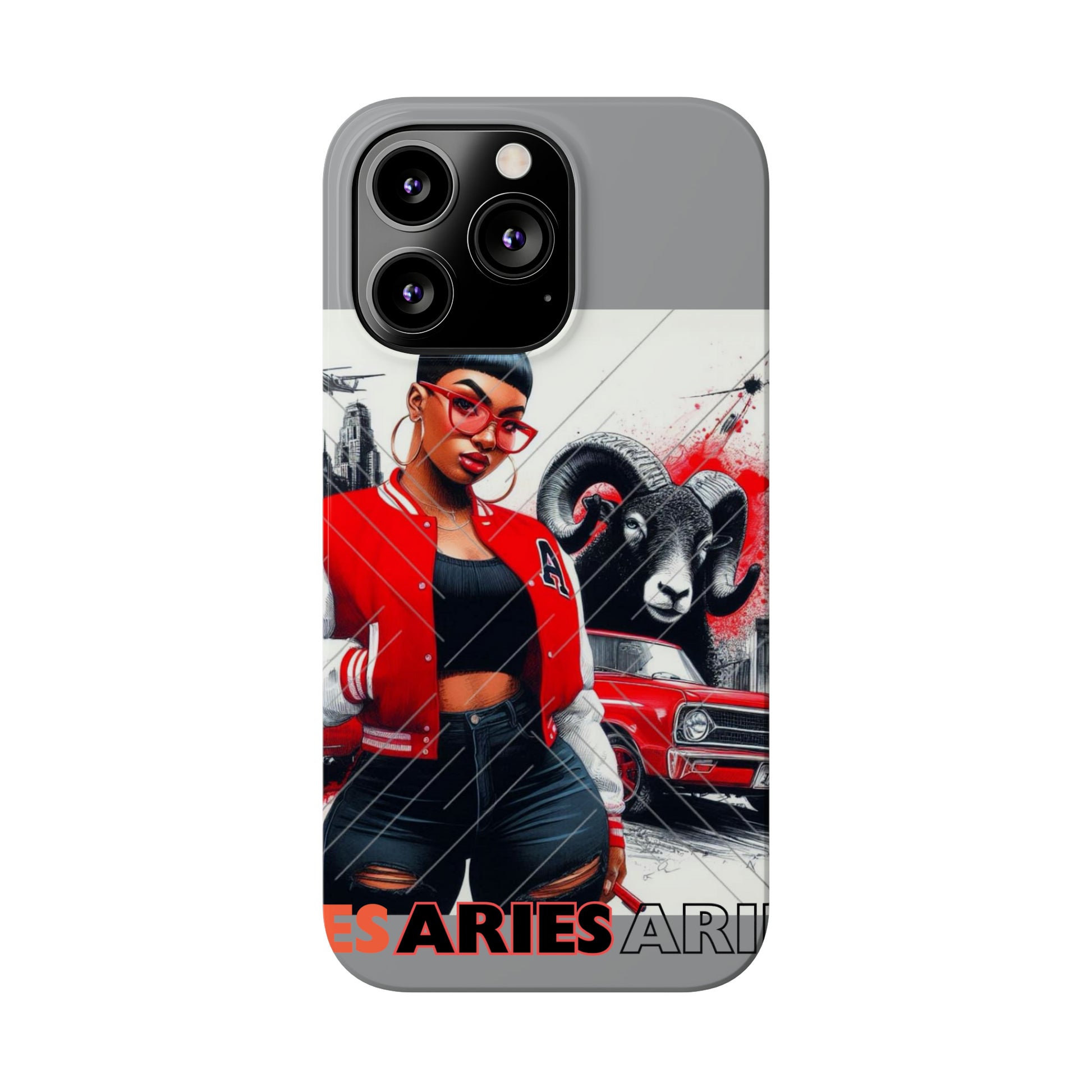 Aries Grey Slim Phone Cases - Phone Case