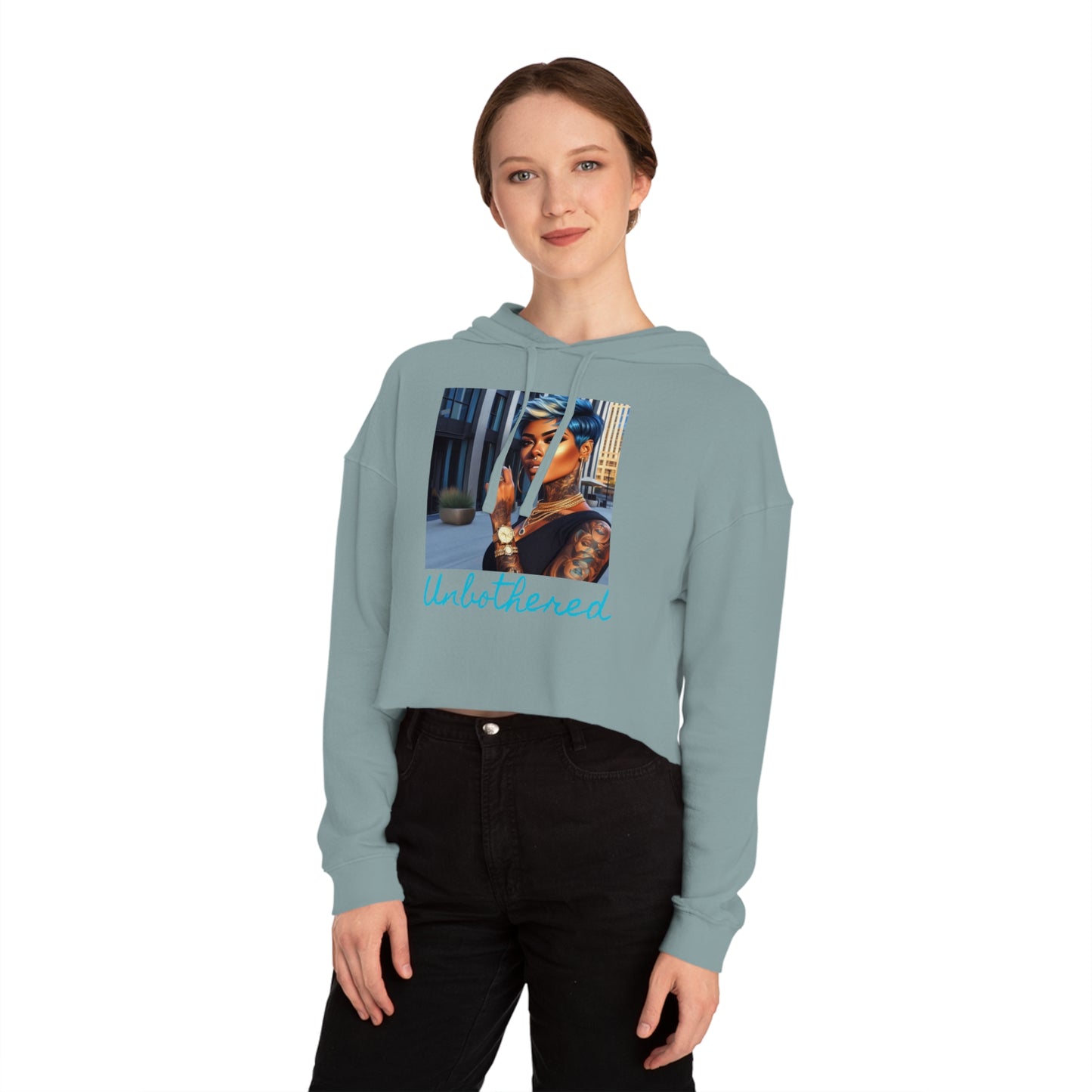 Unbothered Pixi Cropped Hooded Sweatshirt - Hoodie